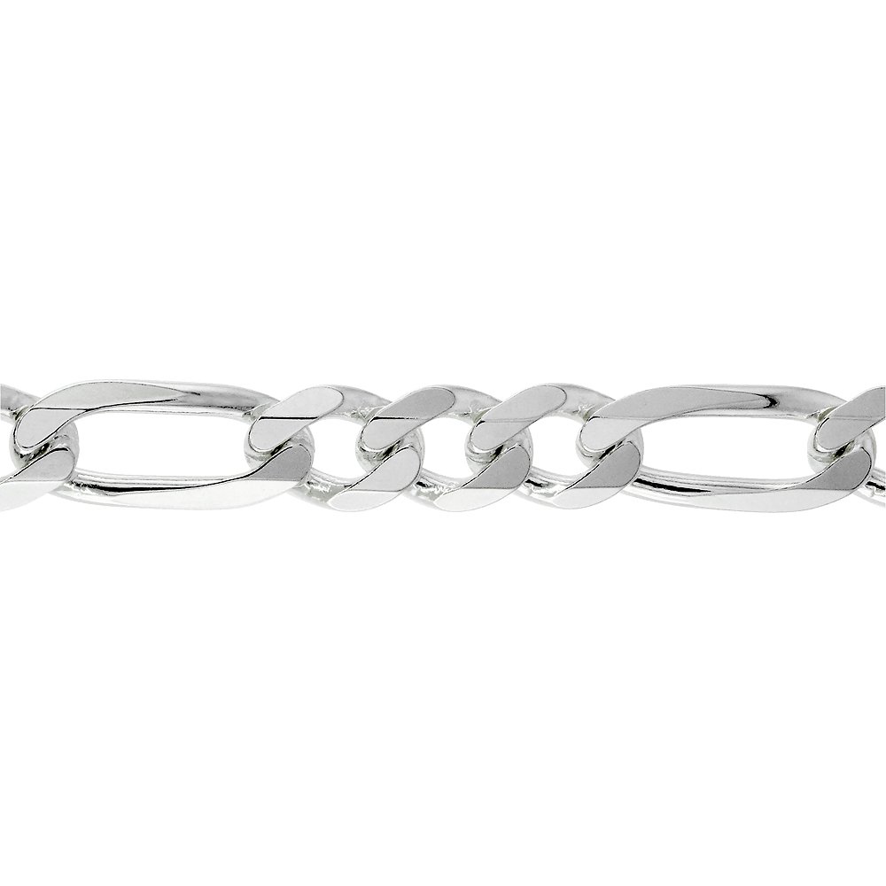 Sterling Silver 8mm Figaro Link Chain Necklace & Bracelet Set for Men Women - Nickel Free Italian Crafted 7-30 Inch Adjustable - Perfect for Gifts, Weddings & Everyday Wear