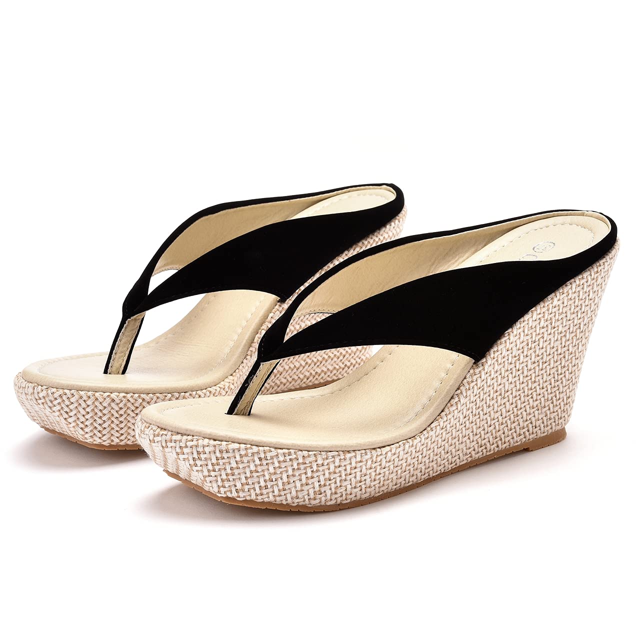 Crystal Queen Women's Platform Wedge Sandals - High Heel Beach Flip Flops in White | Plus Size Comfort for Summer Vacations & Poolside Lounging