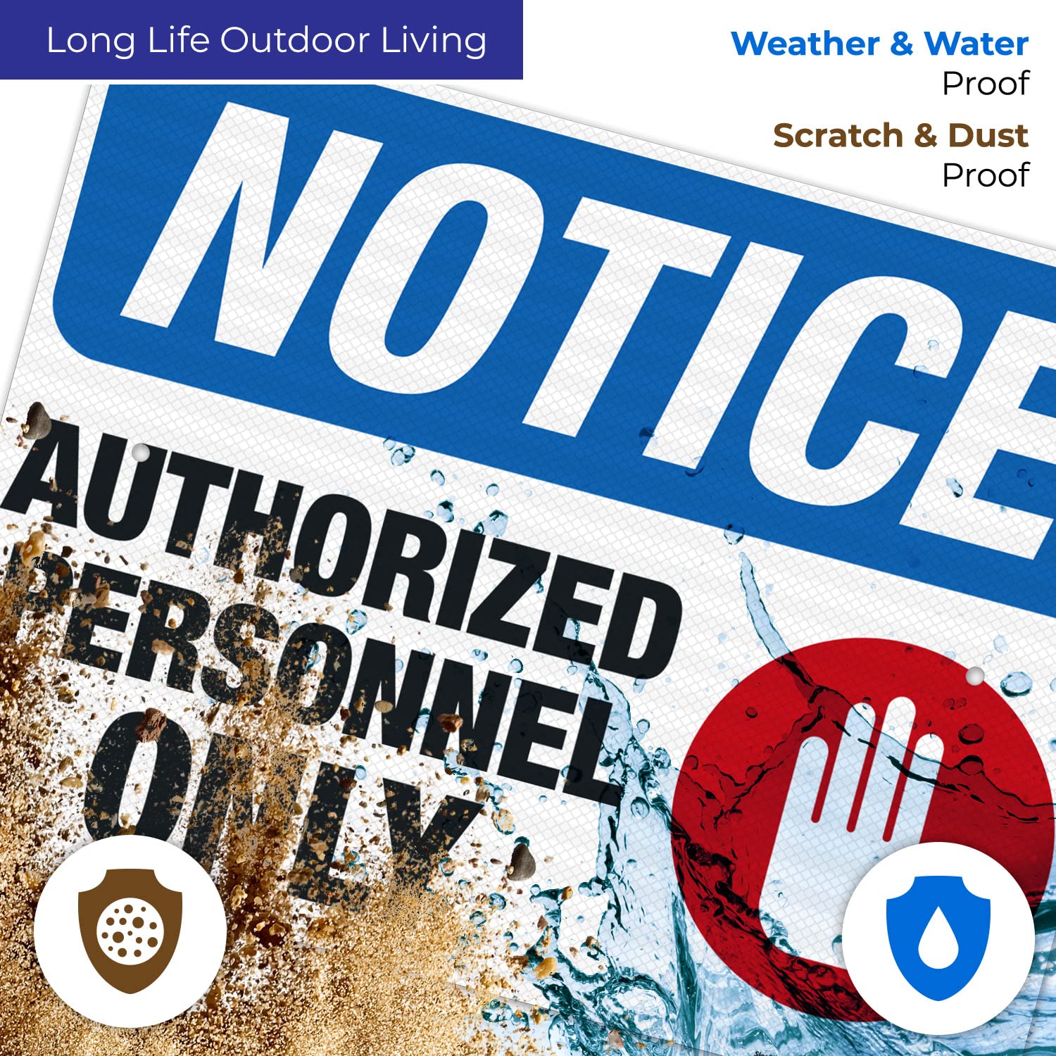 Authorized Personnel Only Red Warning Sign - OSHA Compliant 18x24 Inch Aluminum Sign with 3M EGP Reflective Surface | Durable .080 Thick Fade-Resistant Material for Indoor/Outdoor Use | Made in USA - Perfect for Construction Sites, Warehouses & Restricted Areas