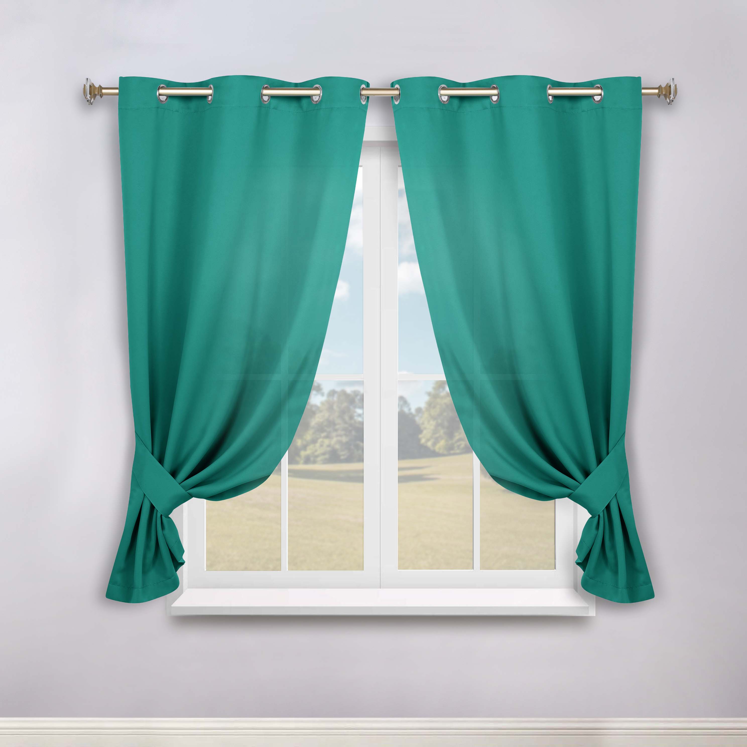 Premium Blackout Curtains Set of 2 - 100% Room Darkening, Machine Washable & Noise Reducing for Bedroom, Nursery & Home Theater