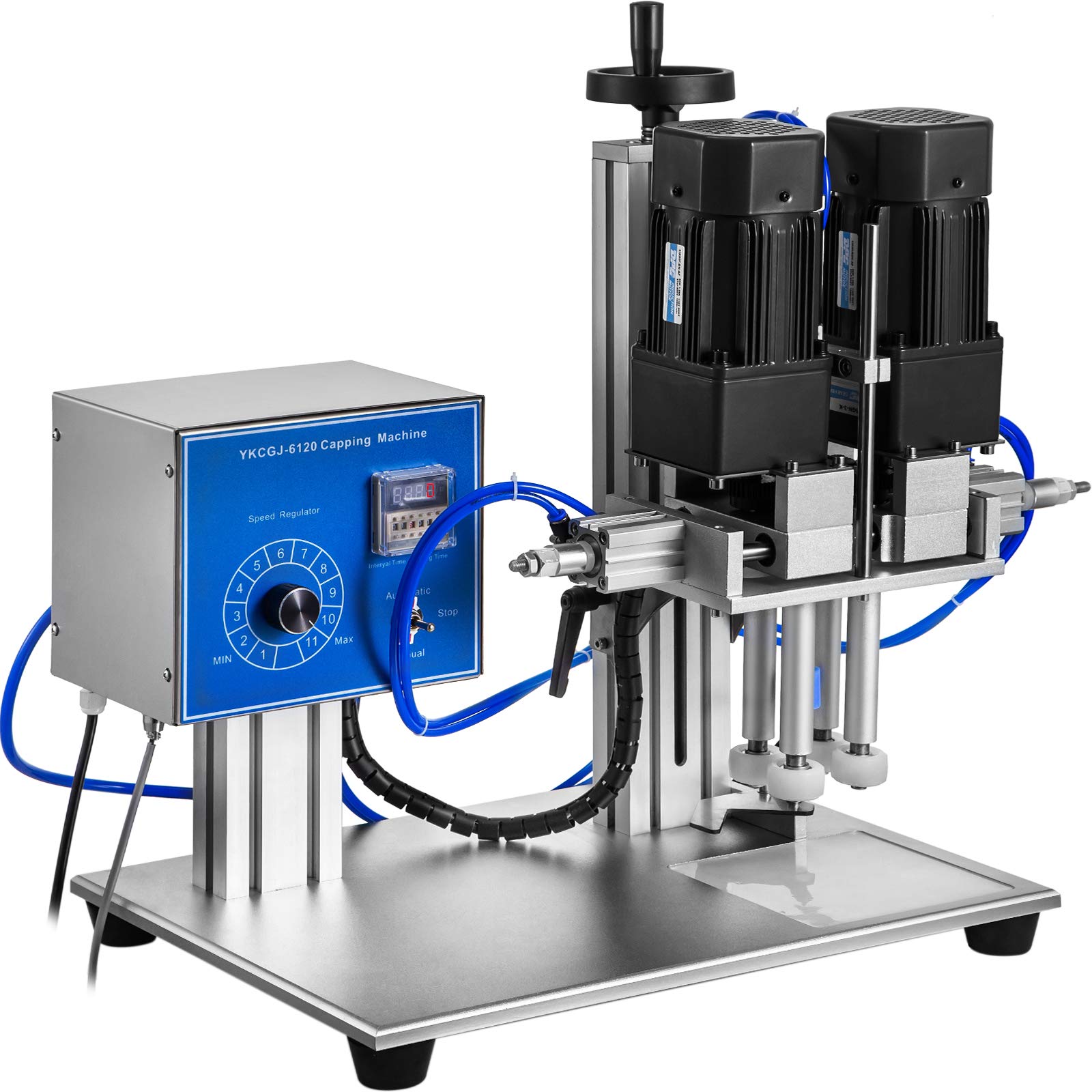 BestEquip Automatic Screw Capping Machine 16-55mm Adjustable Capping Diameter for Round Bottles | Electric & Pneumatic Desktop Bottle Capper for 50-300mm Height | Perfect for Beverage, Cosmetic & Pharmaceutical Packaging Production Line