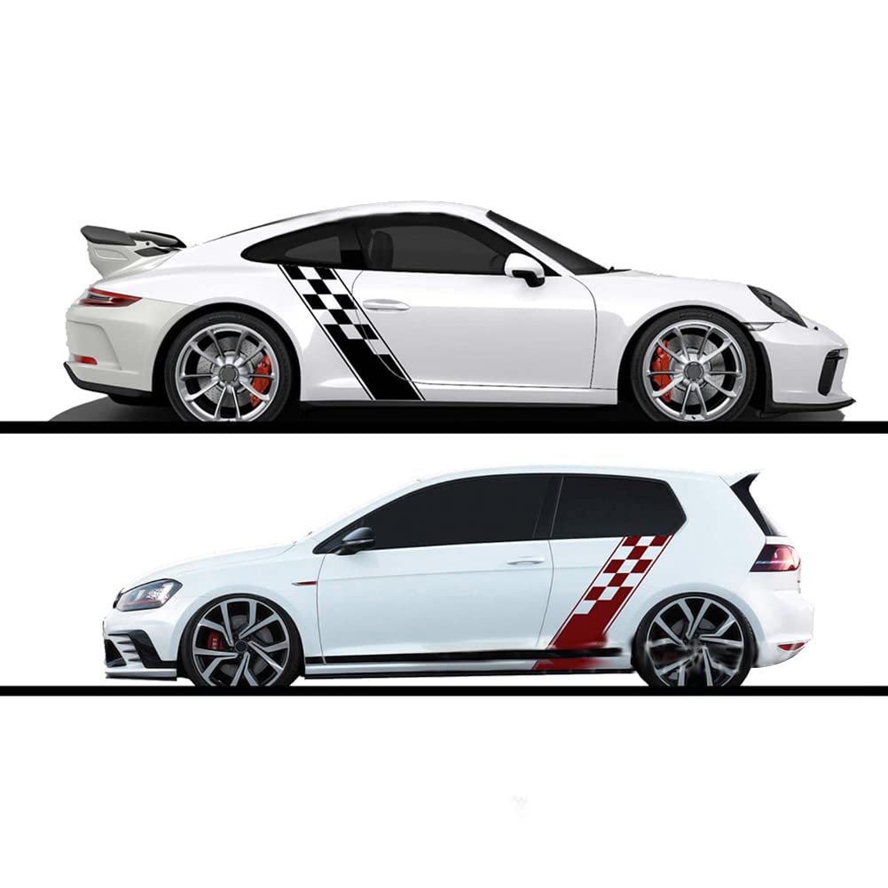Zcargel 2Pcs Universal Car Side Door Decorative Stickers - Racing RV Truck Exterior Decal Accessories for Enhanced Vehicle Aesthetics