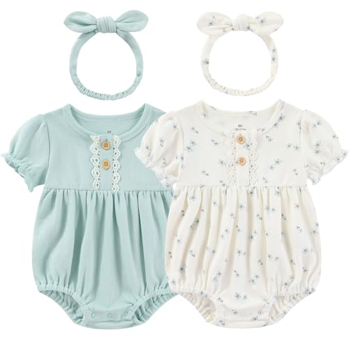 Blue/Light Blue Floral Short-sleeved Bodysuit