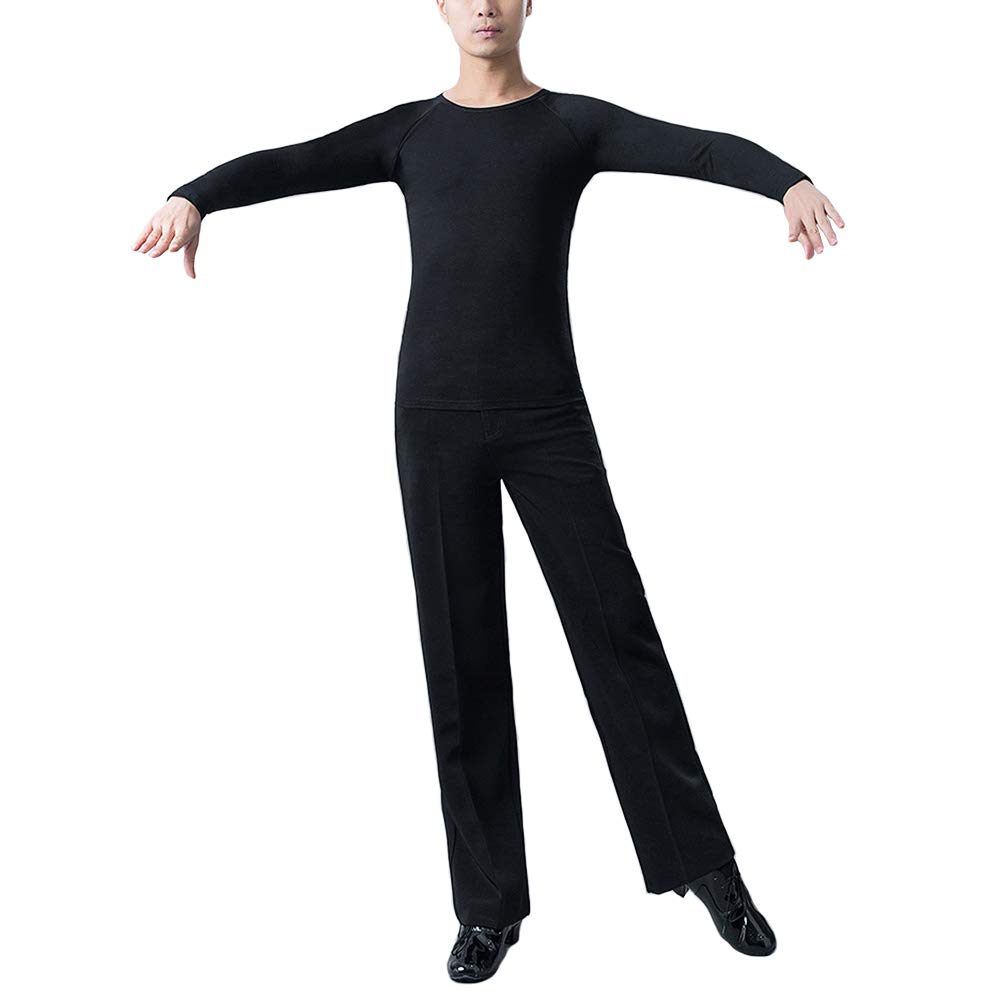 HAORUN Men's Ballroom Latin Dance Pants - Modern Smooth Competition & Practice Trousers for Professional Dancers - Perfect for Salsa, Tango, Waltz & Social Dancing