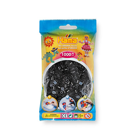 1,000 Pack Hama Midi Beads Black - Premium Perler Beads for DIY Arts & Crafts, Jewelry Making, and Kids Creative Projects