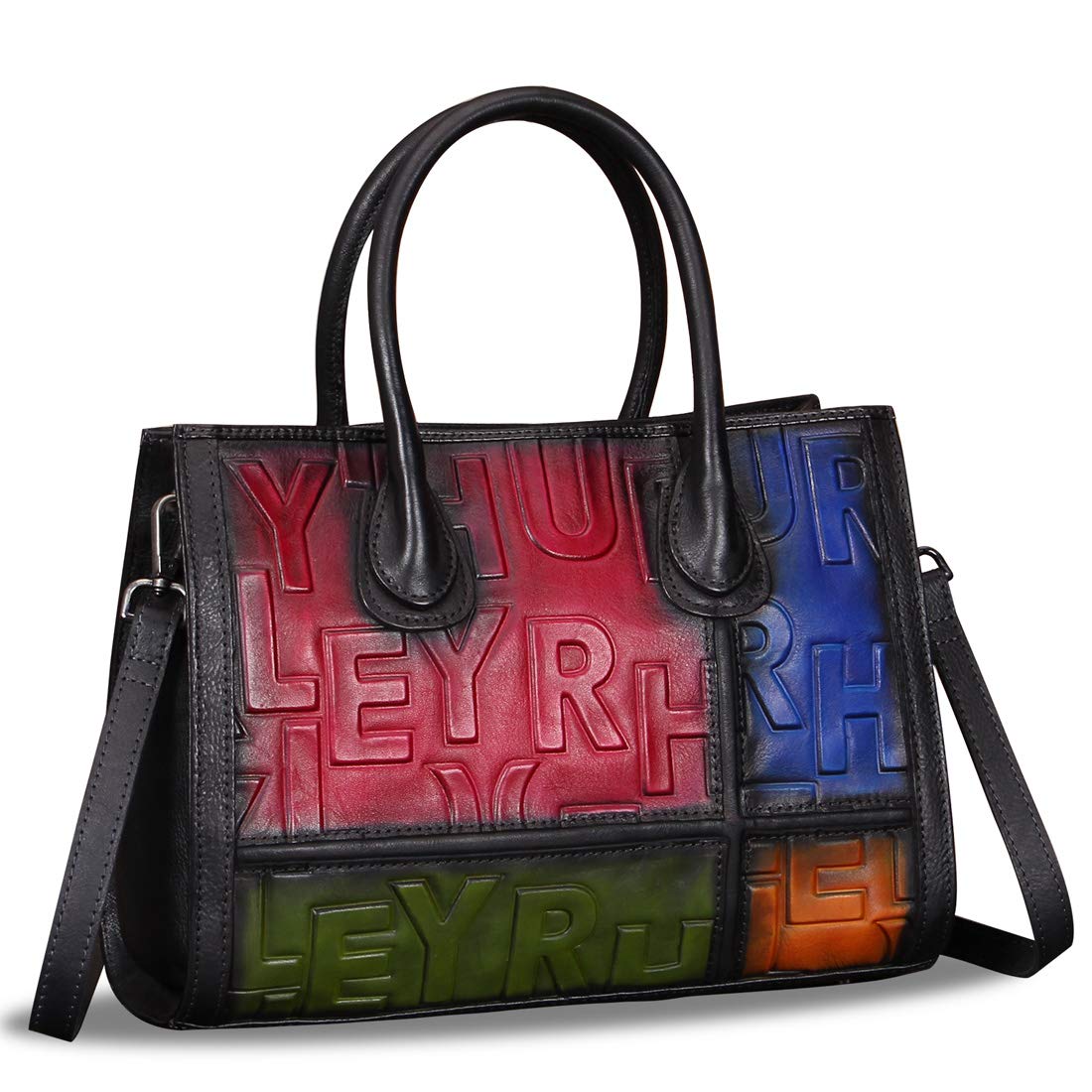 Genuine Leather Purses for Women - Vintage Real Leather Tote Shoulder Bag with Top Handle, Satchel Purse for Work, Travel & Everyday Use