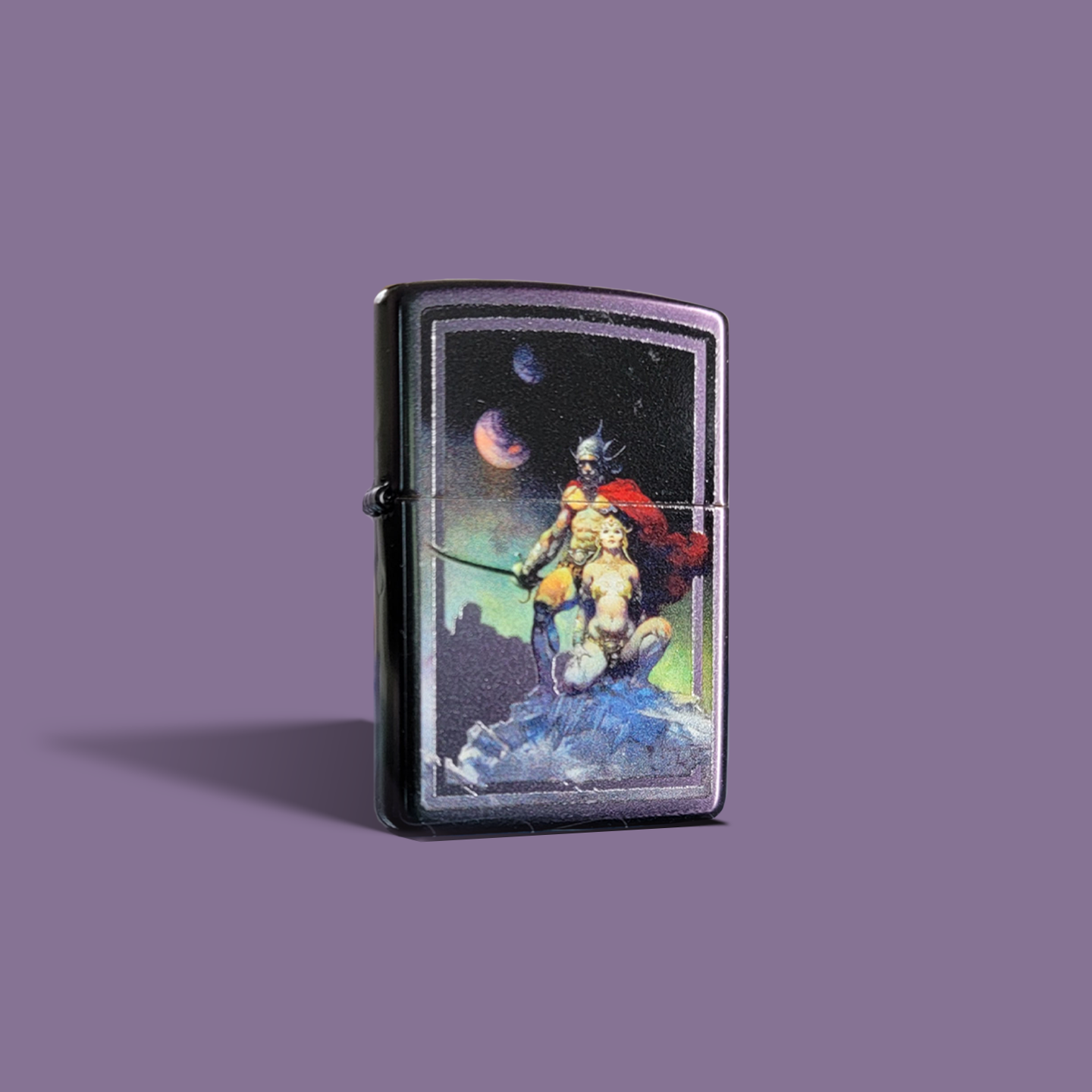 Swordsman of Mars Zippo Lighter - Vintage Windproof Metal Lighter for Collectors, Smokers & Outdoor Enthusiasts - Perfect for Camping, Hiking & Gifts