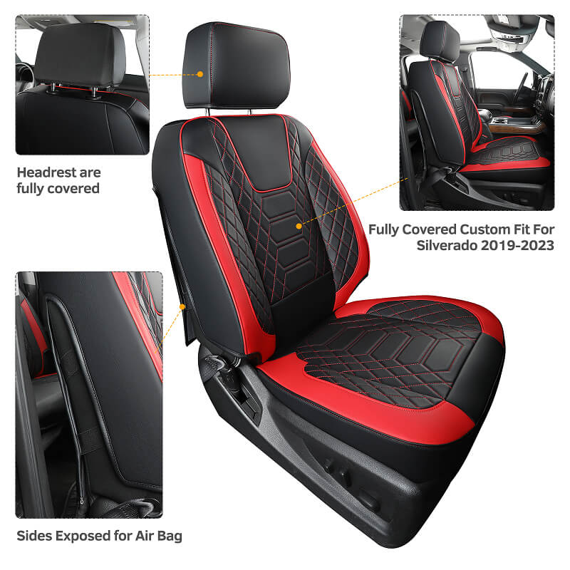 Universal Chevrolet Silverado Seat Covers 2019-2024 | Perfect Fit for 40/60 Rear Seats | Model Q350224 | Durable Protection for Truck Seats
