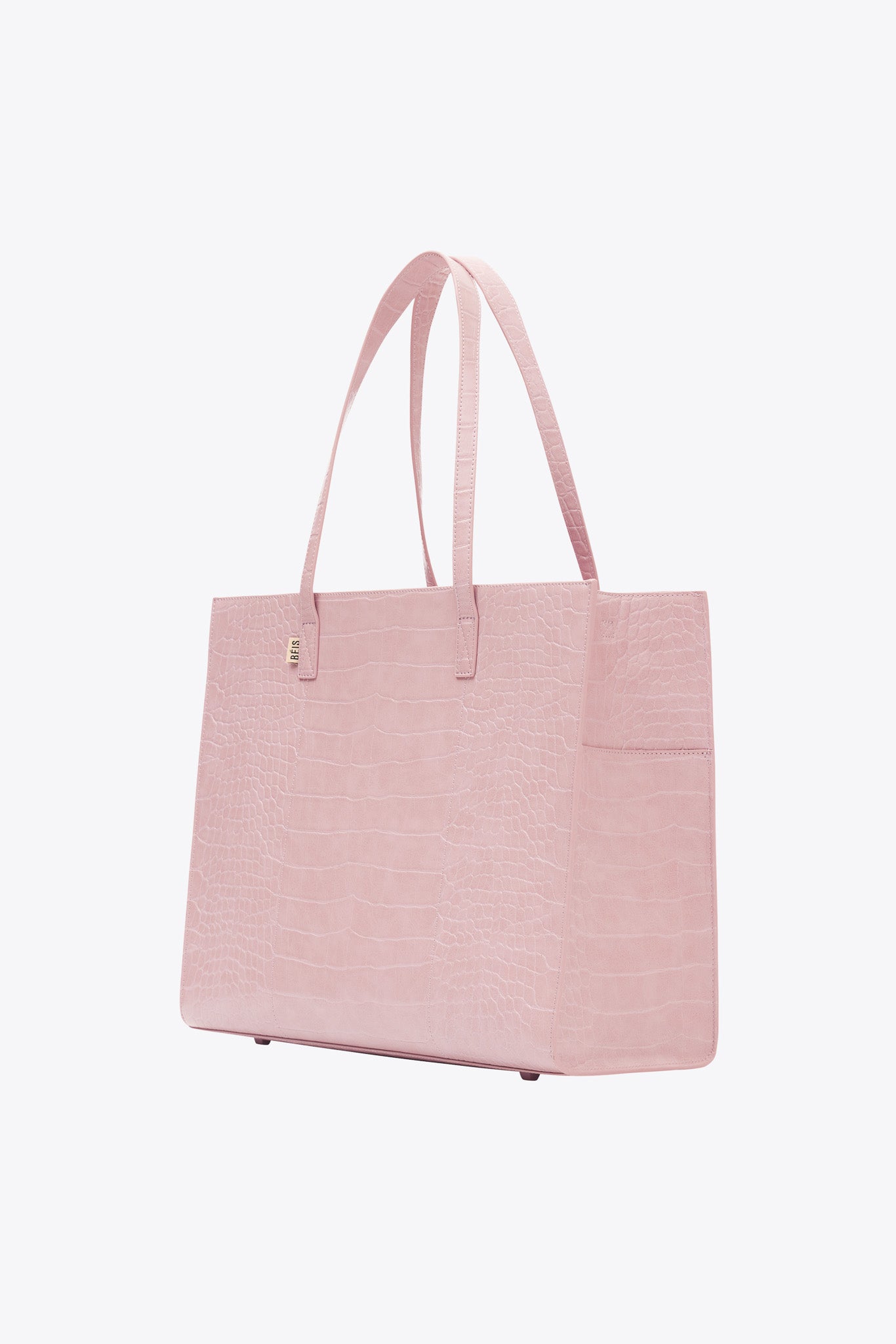 Premium Large Work Tote Bag in Atlas Pink Crocodile Embossed Leather - Stylish & Spacious Professional Office Bag for Women, Business Commute & Travel Accessories