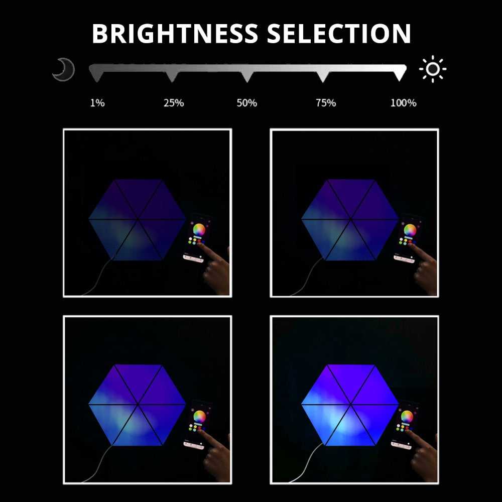 Professional Triangle LED Light Panels with App & Remote Control - RGB Gaming Lights for PC Setup, Streaming Studio & Home Decor