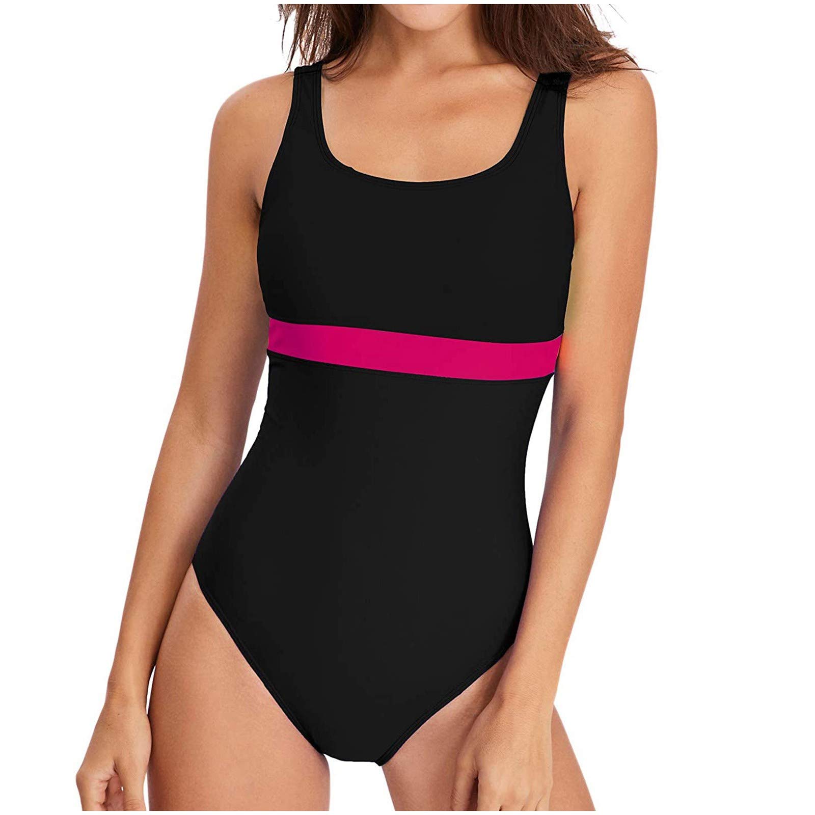 **SHEENTENG Women's Plus Size One Piece Swimsuit - Solid Color Bathing Suit for Women, Perfect for Beach, Pool, and Vacation**