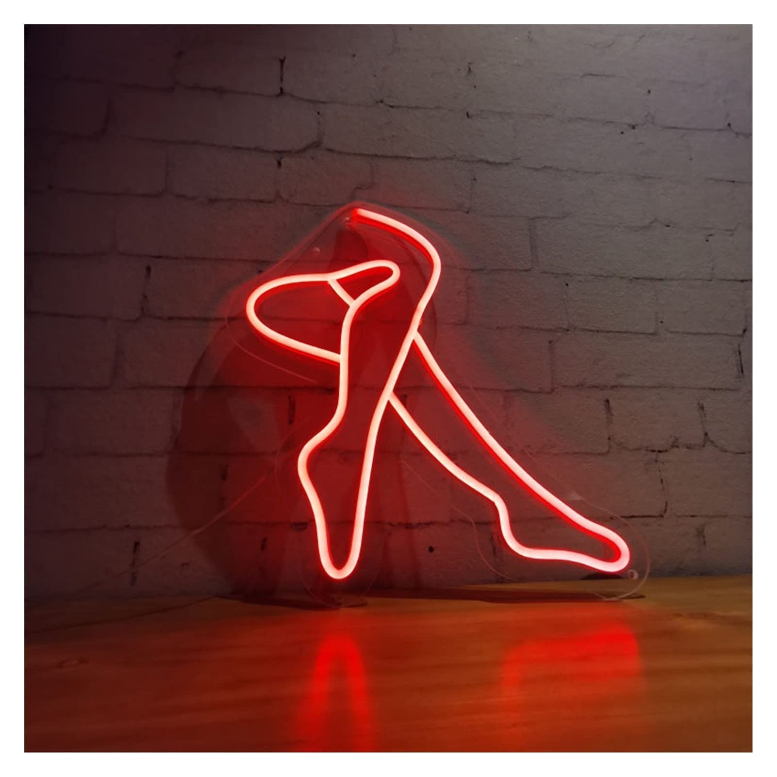 Custom Sexy Legs Lady Dimmable LED Neon Wall Sign - 23x17in (60x43cm) Transparent Acrylic Night Light for Bedroom, Home & Shop Decor - Perfect for Romantic Ambiance, Wedding Proposals & Nightclub Lighting