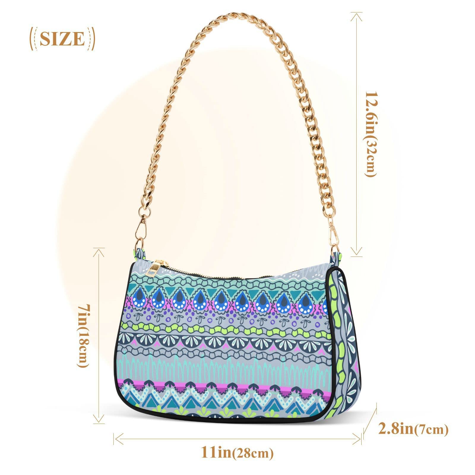 Abstract Blue Stripe Shoulder Bag for Women - Small Crossbody Handbag & Mini Clutch Purse - Perfect for Evening Parties, Date Night & Daily Use