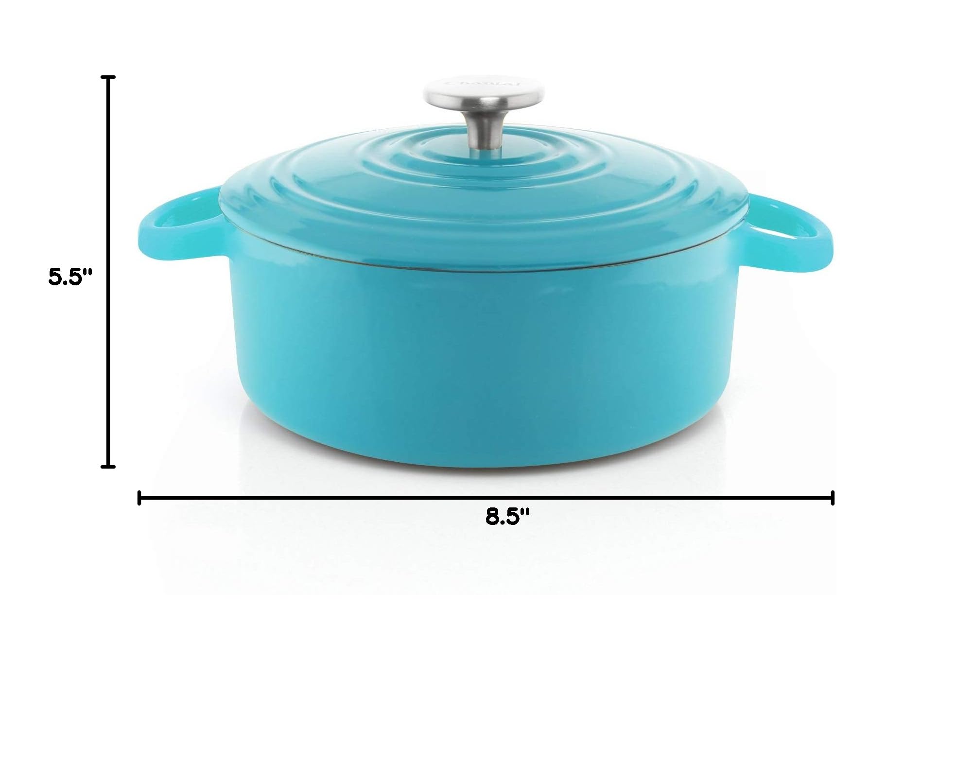 Premium Chantal 3 Quart Enameled Cast Iron Dutch Oven - US Formulated, Sea Blue - Perfect for Braising, Stewing & Baking Bread at Home