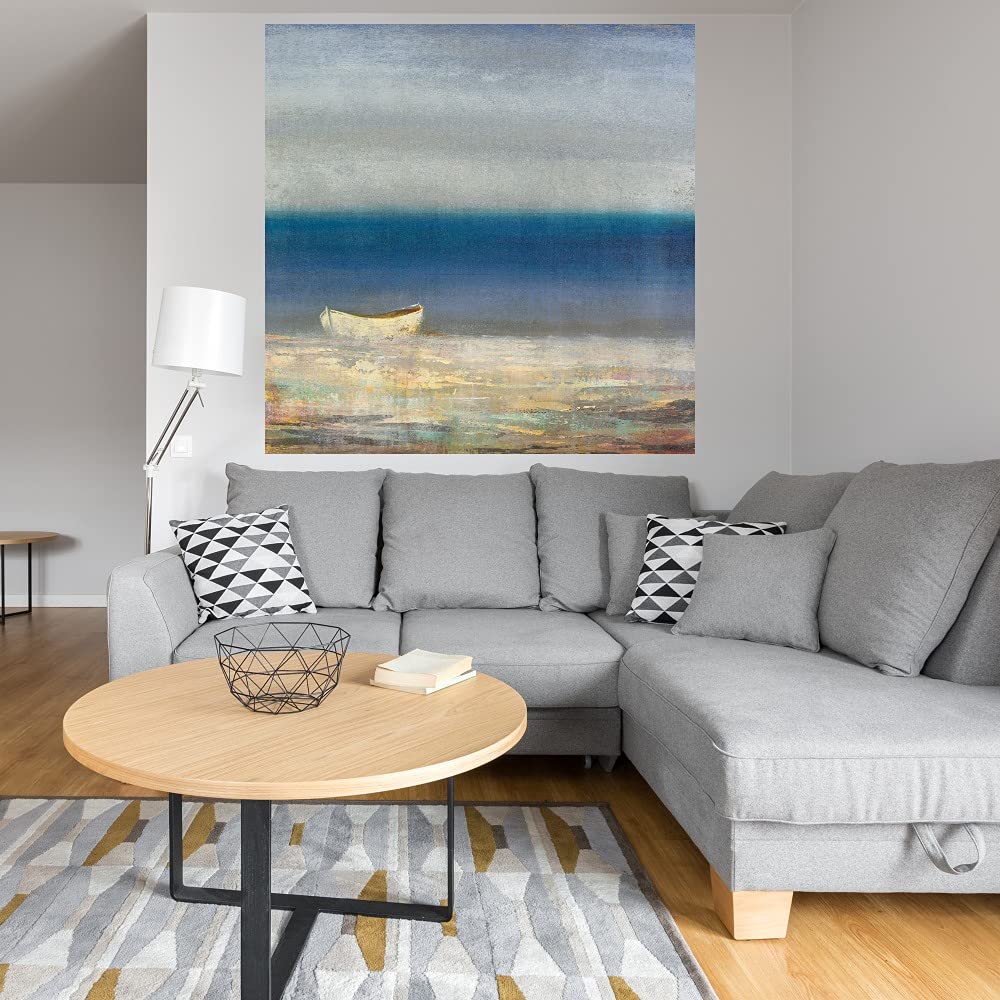 Ocean Art Canvas Wall Decor by Kemp – 22x22 Inch Ready to Hang Painting for Living Room, Bedroom, Office & More – Coastal Themed Home Decor for Beach House, Nursery & Bathroom