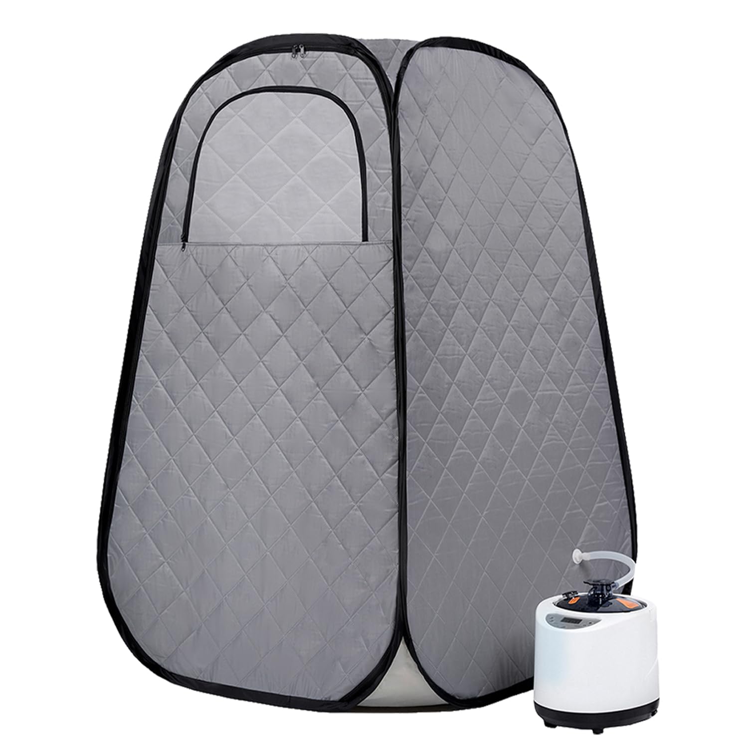 Foldable Portable Steam Sauna Tent for Home Spa - 1000W 2.2L Steamer with Remote Control, Includes Folding Chair (Gray) - Perfect for Relaxation, Detox & Weight Loss at Home