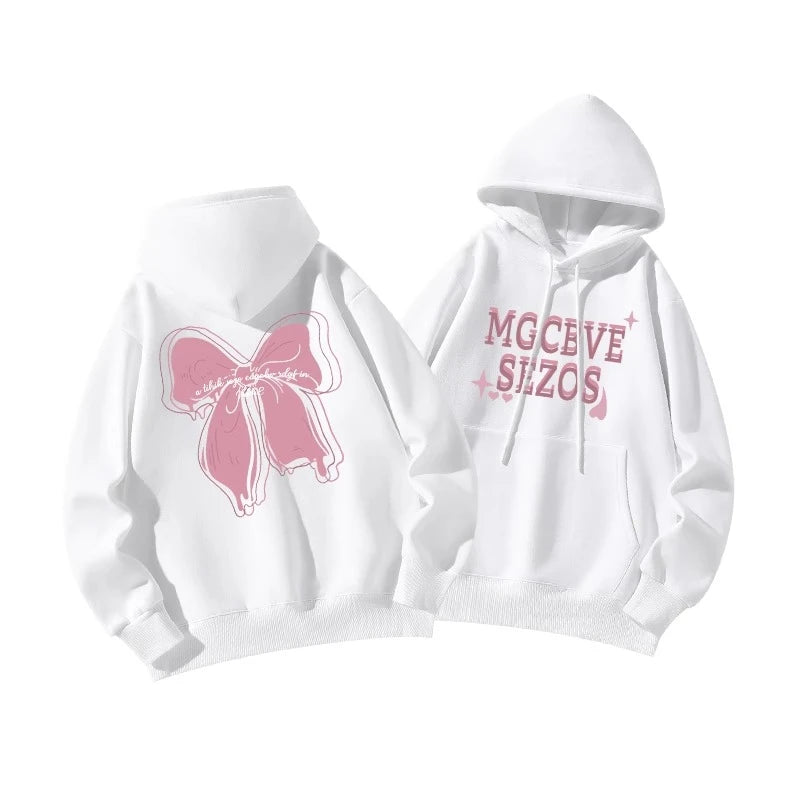 Black Classic Hooded Drawstring Letter Print Women's Hoodie - Fashion Loose Fit Streetwear Basic Pullover (6 Color Options) | Casual Wear, Gym, Outdoor Activities