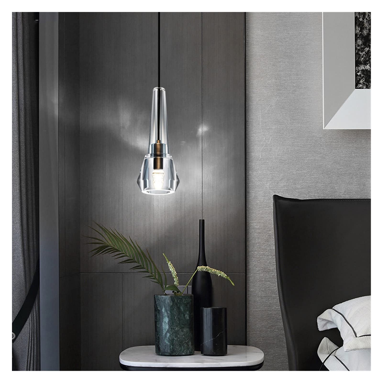 Modern LED Chandelier Light Fixture - Crystal Ceiling Lamp for Living Room, Dining Room & Bedroom | Luxury Postmodern Nordic Style Lighting for Home Decor | Wall Background & Bedside Ambient Lighting
