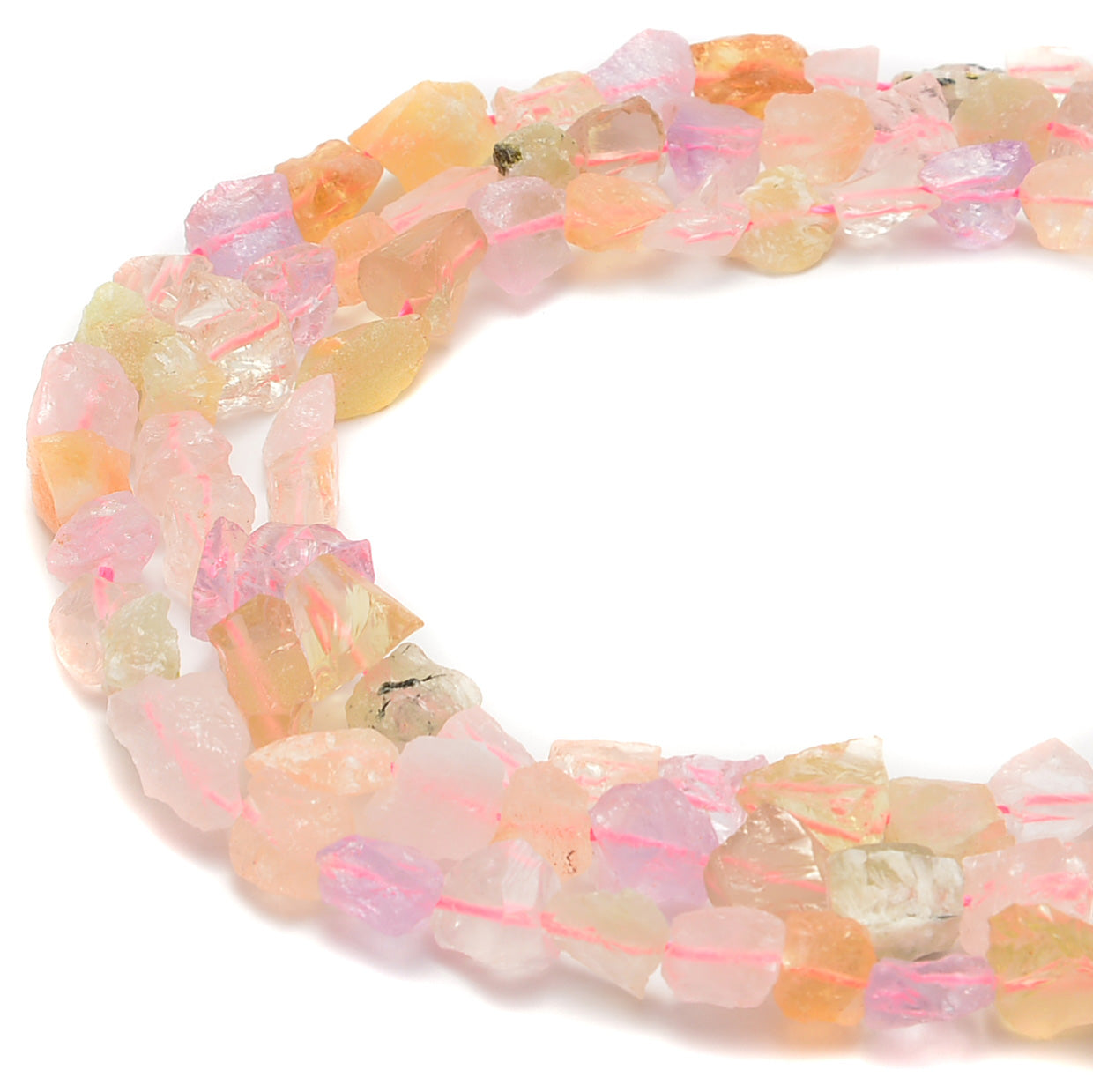 Natural Mix Quartz Rough Nugget Chunks - 8x11mm Side Drill Beads (15.5 Inch Strand) for Jewelry Making, DIY Crafts, and Healing Crystal Decorations
