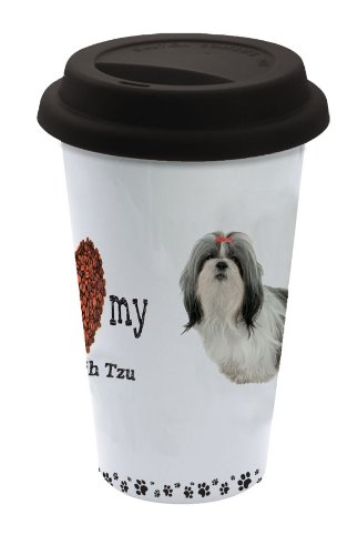 Ceramic Coffee Mug with Shih Tzu Dog Design - Perfect for Tea, Hot Chocolate & Office Use - Cute Puppy Gift for Dog Lovers