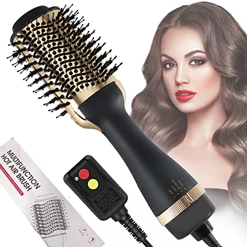 Decorus 3-in-1 Blow Dryer Brush - Hot Air Styling Tool for Straightening, Curling & Volumizing Hair | Fast Drying Rotating Hair Brush for Salon-Quality Blowouts at Home | Perfect for Daily Styling, Special Occasions & Professional Salon Use