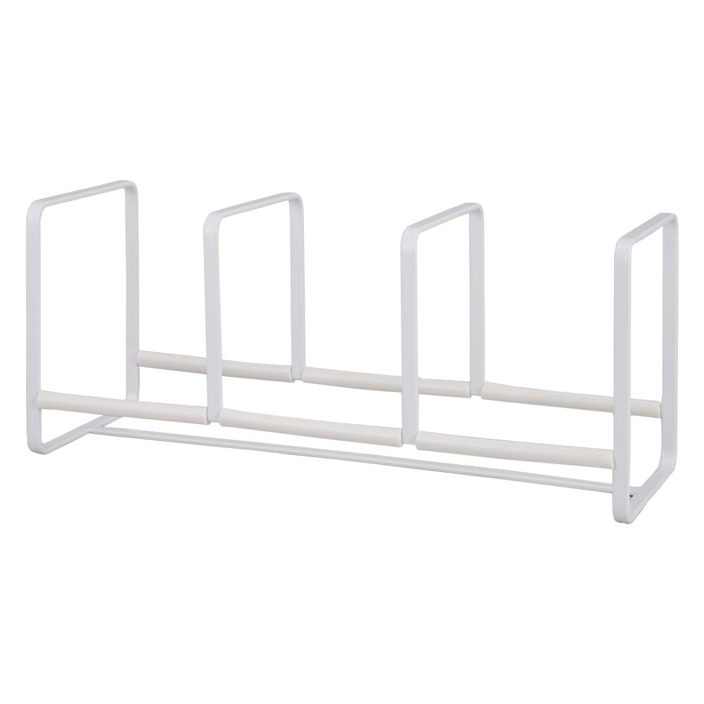 Yamazaki Home 3147 White Small Dish Organizer Tower - Kitchen Cabinet Storage Rack for Plates, Bowls & Cups | Space Saving Solution for Small Kitchens & Pantries
