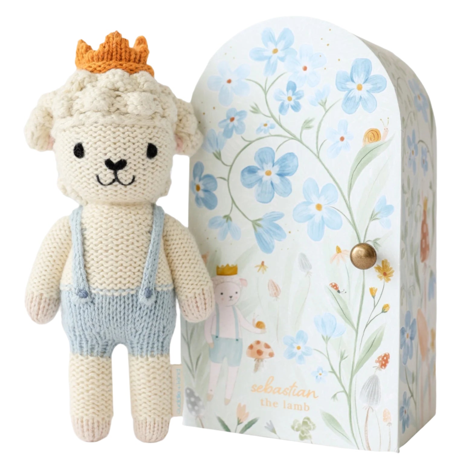 Cuddle + Kind Tiny Sebastian the Lamb Handmade Knit Doll - Supports 10 Meals for Kids | Soft Plush Toy for Babies, Nursery Decor, and Gift Giving