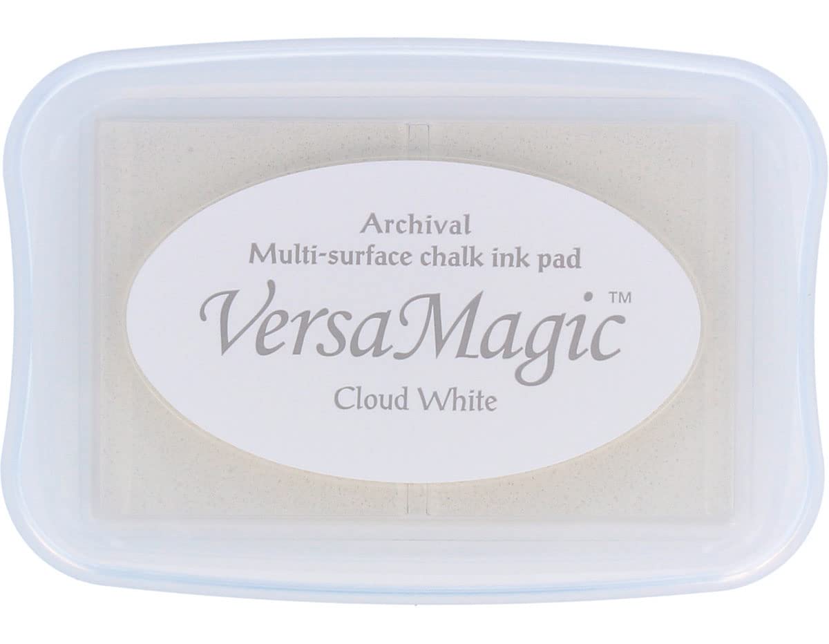 Tsukineko Full-Size VersaMagic Chalk-Finish Ink Pad - Cloud White | Acid-Free, Quick-Drying for Card Making, Scrapbooking & DIY Crafts
