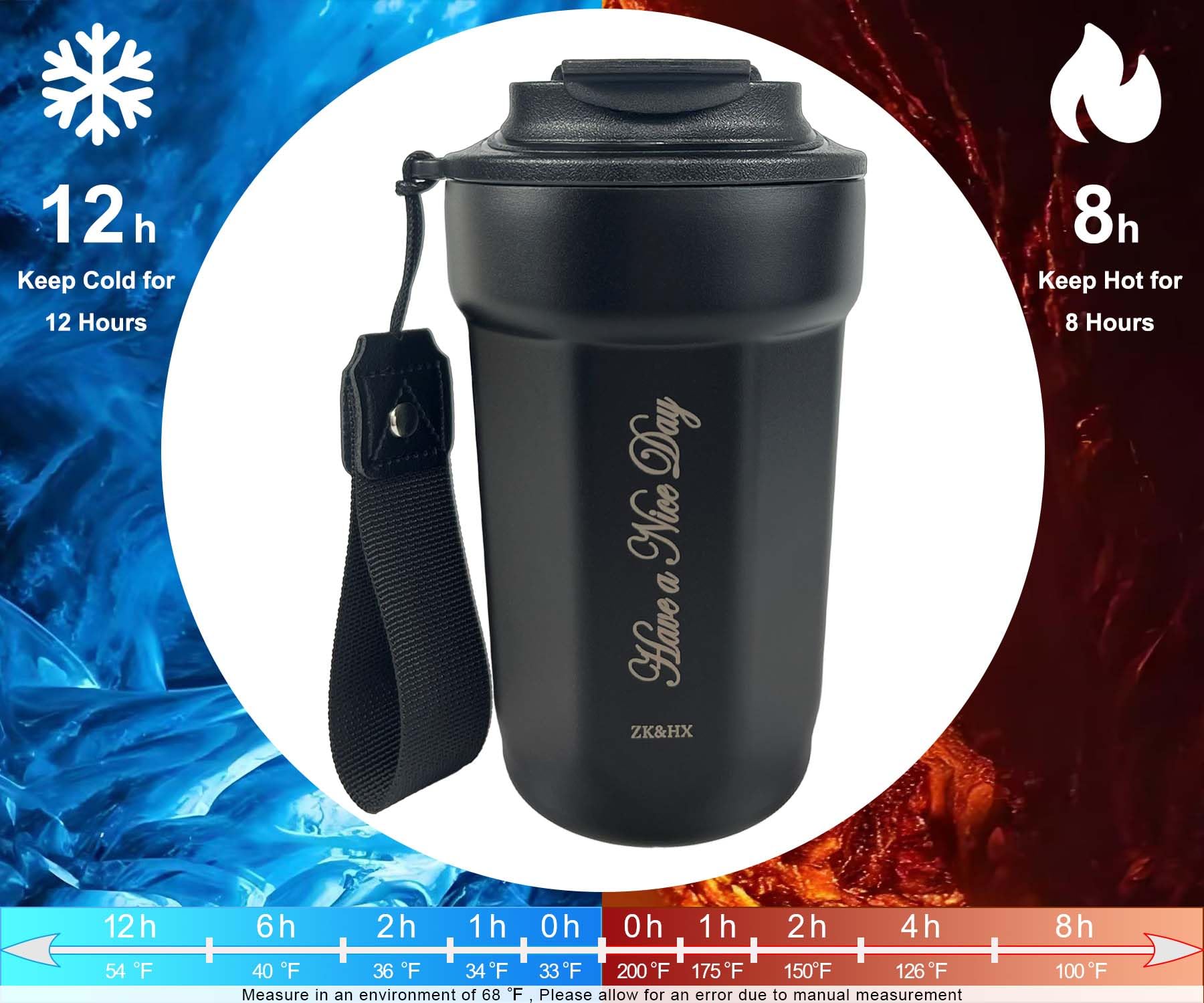 ZK&HX LIFE Pour Over Coffee Maker & Insulated Travel Mug - Portable Camping Coffee Maker with Tea Infuser for Loose Leaf Tea - Perfect for Hiking, Office & Outdoor Adventures