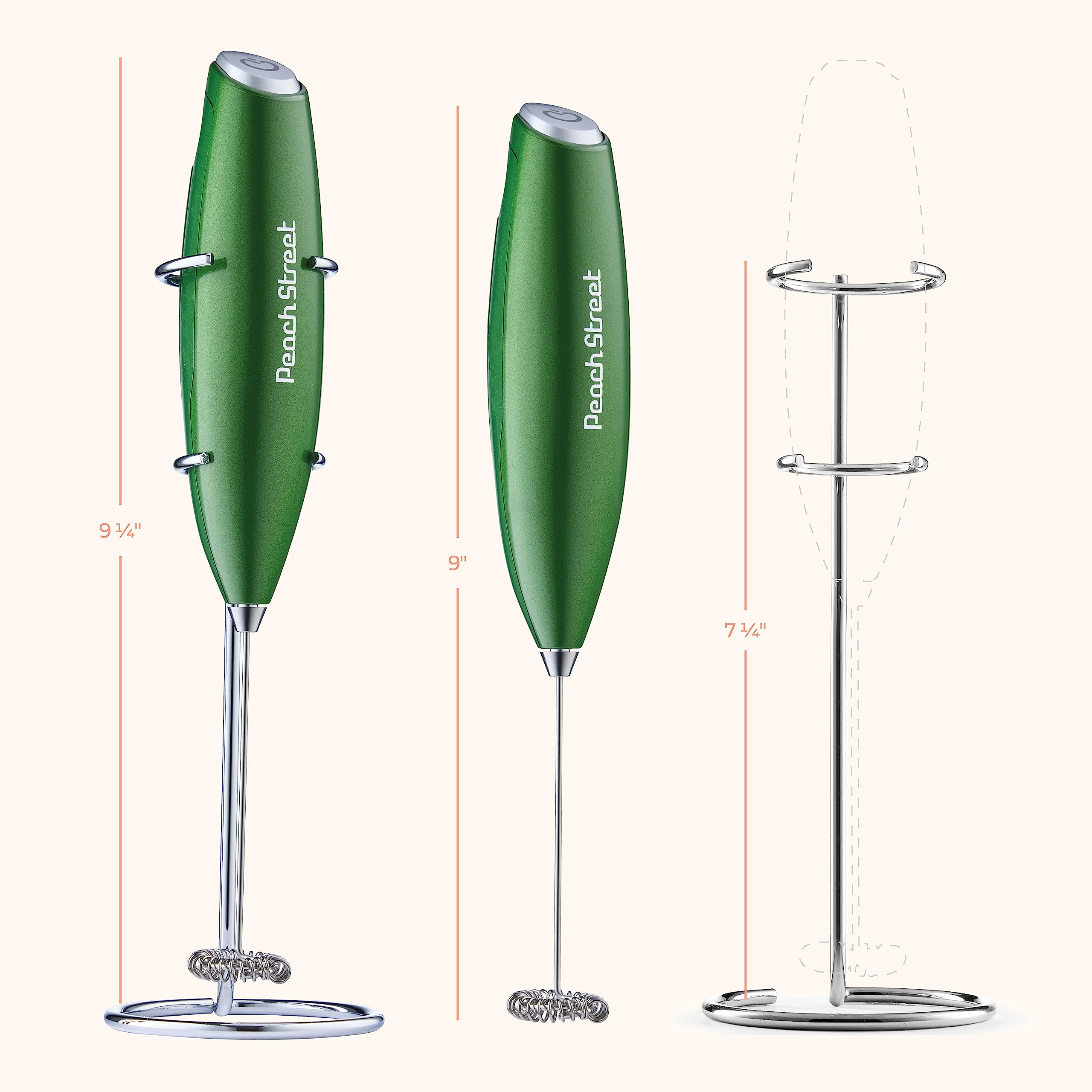 Premium Handheld Milk Frother - Battery Operated Stainless Steel Drink Mixer with Stand | Mini Milk Foamer for Coffee, Latte, Hot Chocolate & Matcha | Perfect for Home, Office & Cafe Use