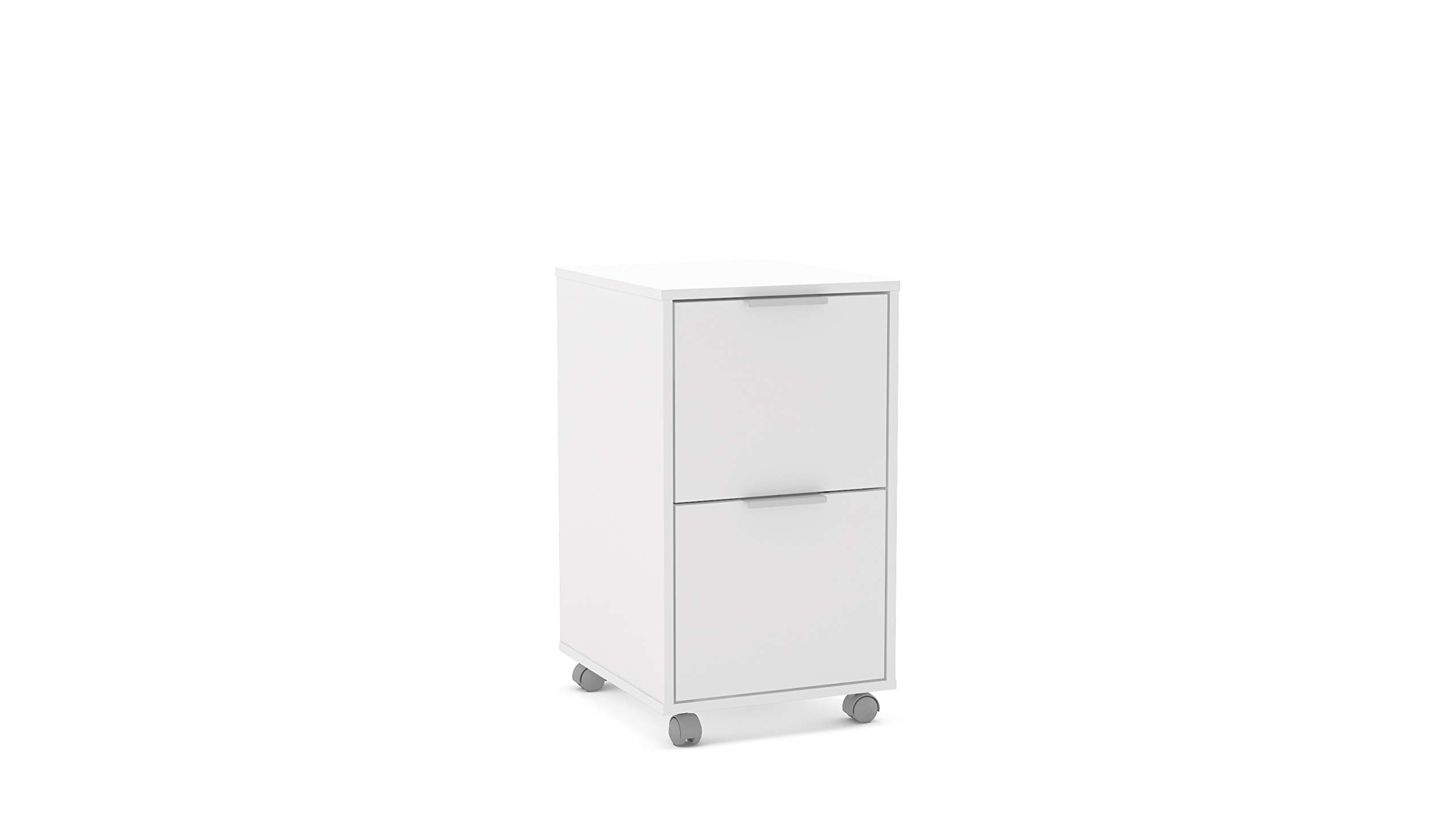 Polifurniture Durban 2-Drawer File Cabinet, White - Office Storage Solution for Home & Business Organization