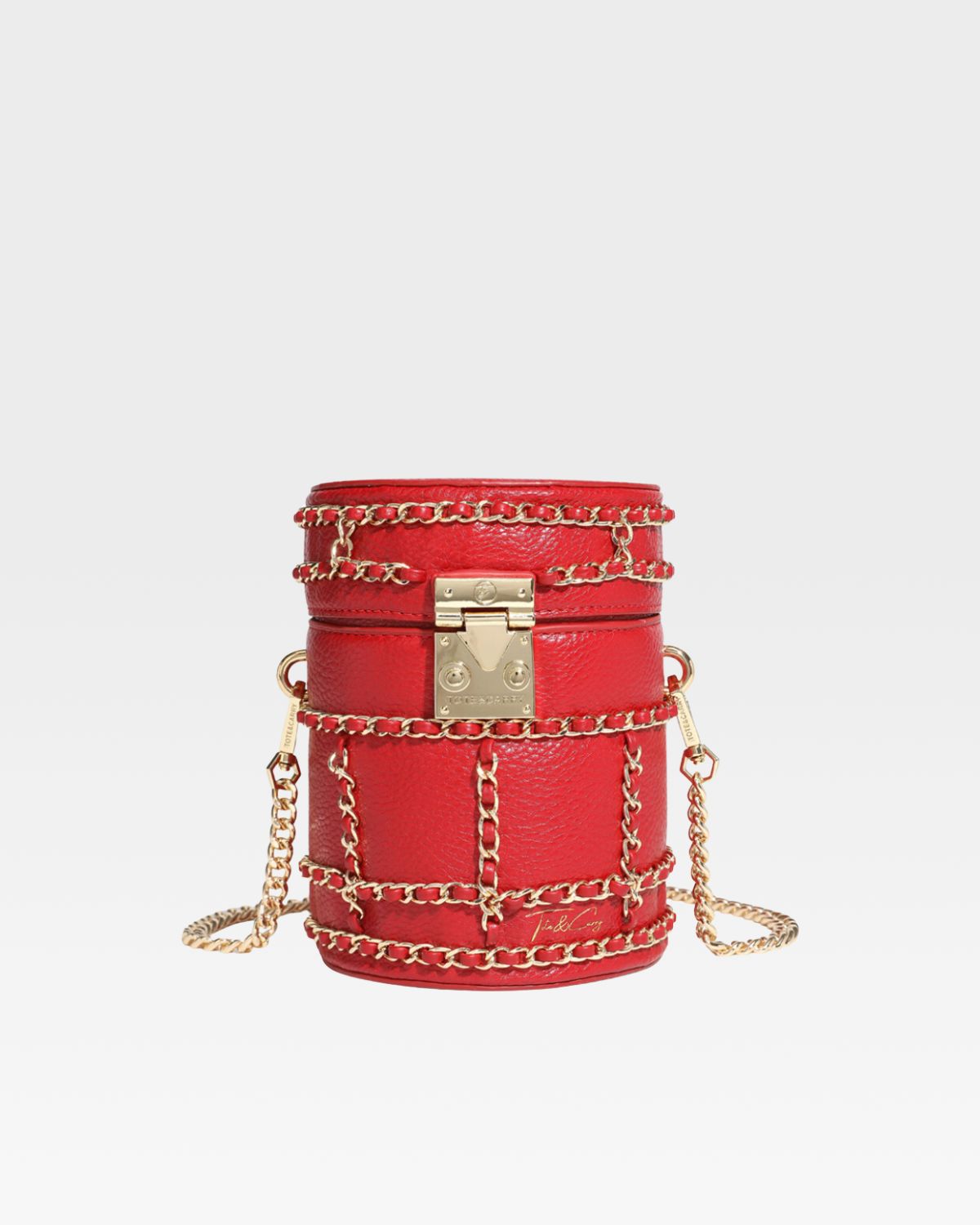 Stylish Red Leather Evening Mini Barrel Bag for Women - Perfect for Parties, Dates & Night Out Accessories