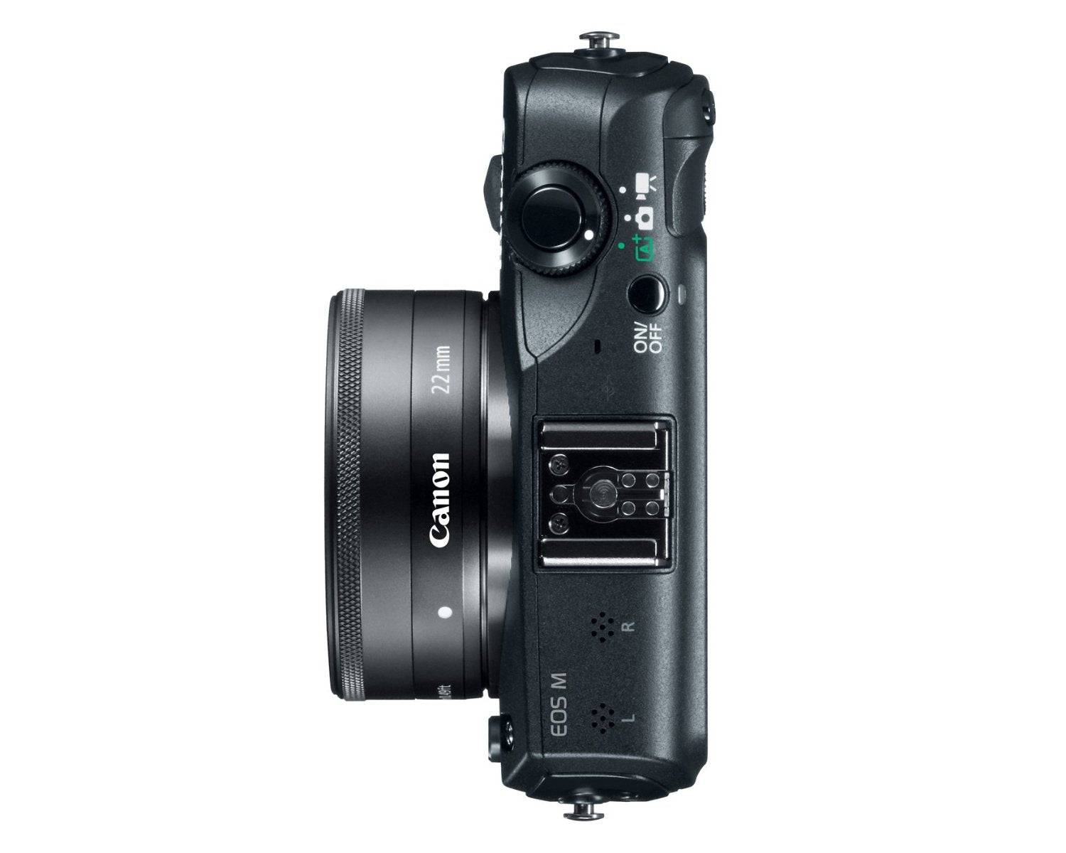 Canon EOS M Mirrorless Digital Camera with EF-M 22mm f/2 STM Lens (Black) - Perfect for Travel Photography & Vlogging