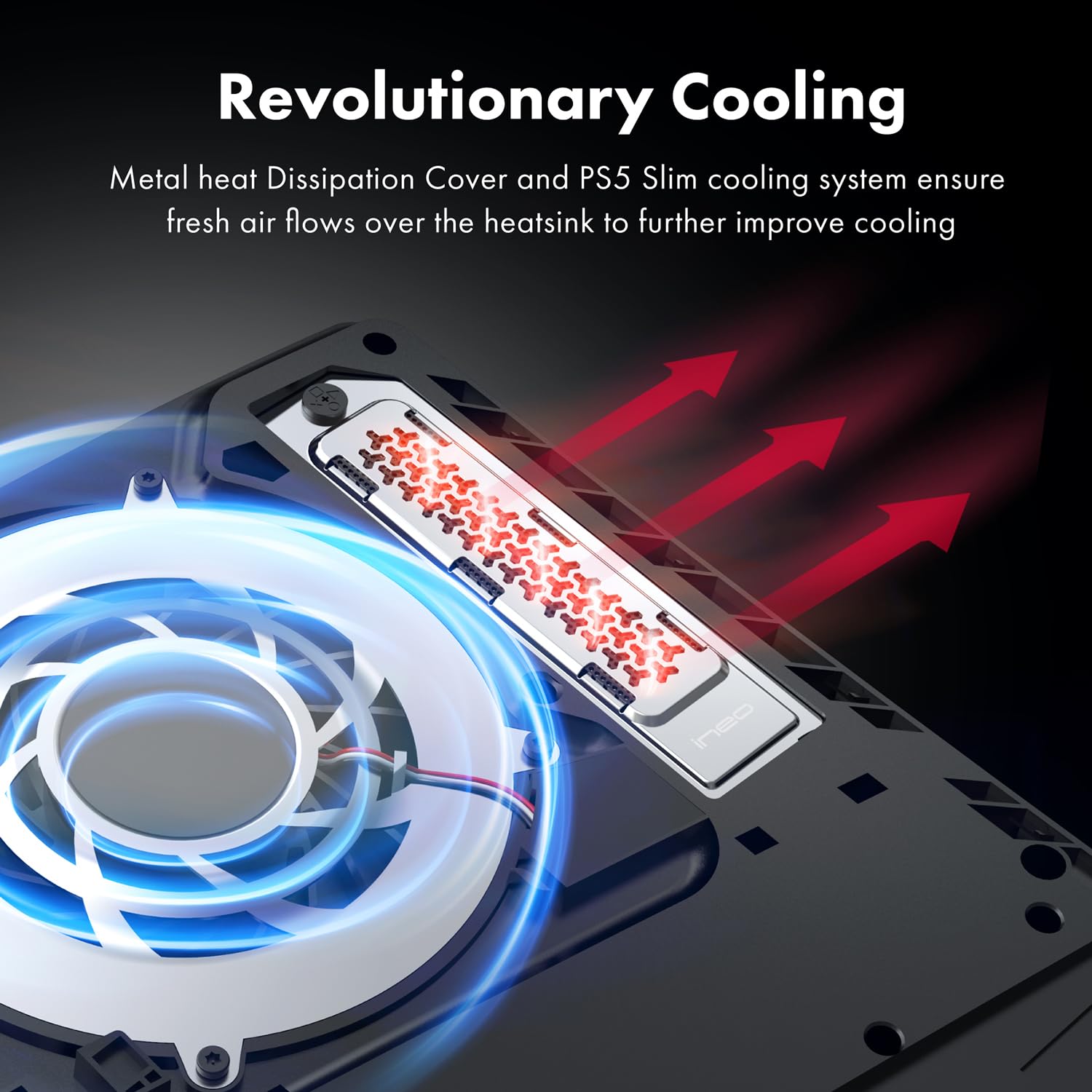 ineo PS5 M.2 SSD Heat Dissipation Cover - Silver | Compatible with PS5 Slim & PS5 Pro | Cooling Solution for Extended Gaming Sessions