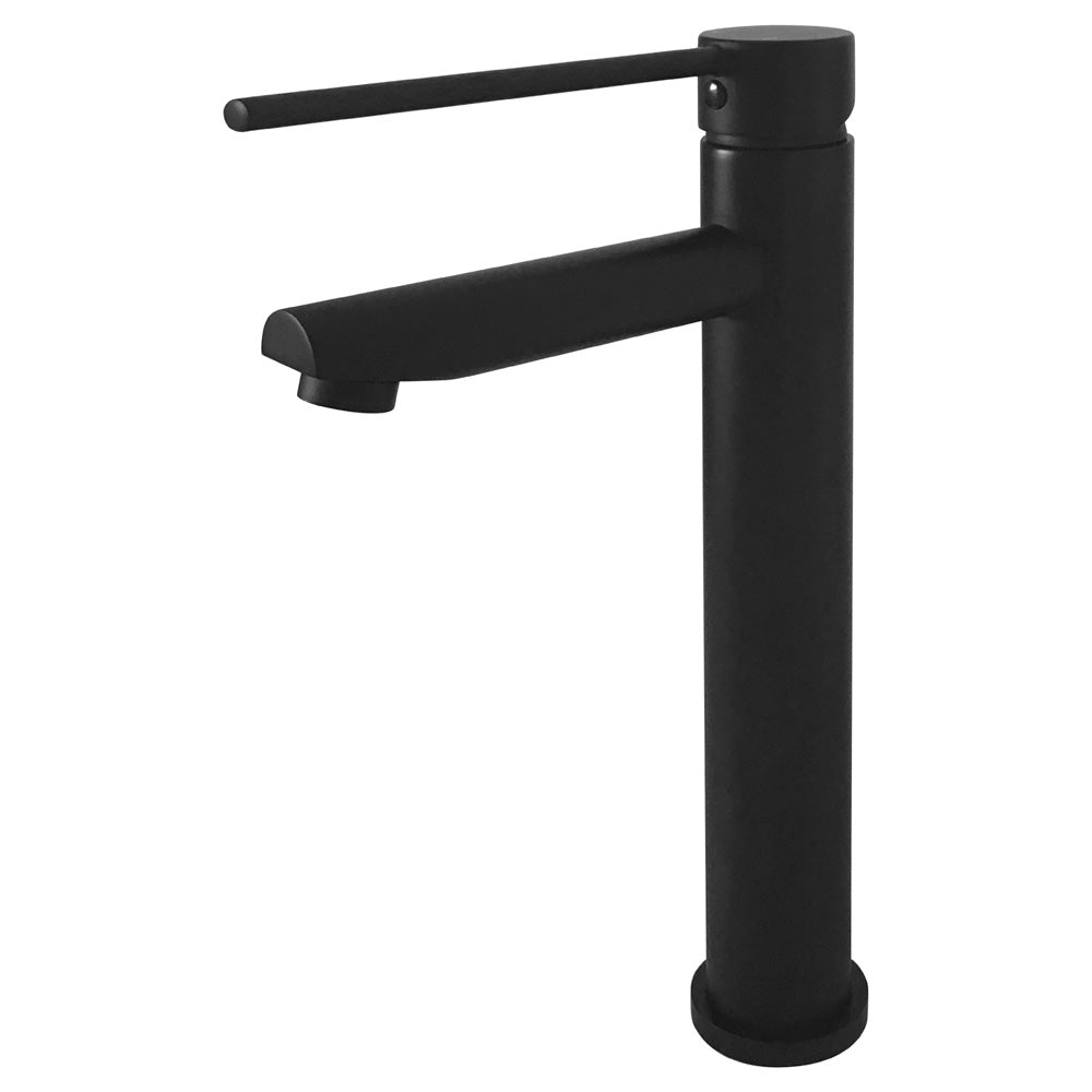 Fienza 225107D Matte Black Tall Basin Mixer Tap - Modern Bathroom Faucet for Vanity Sink, Perfect for Contemporary Home & Hotel Renovation