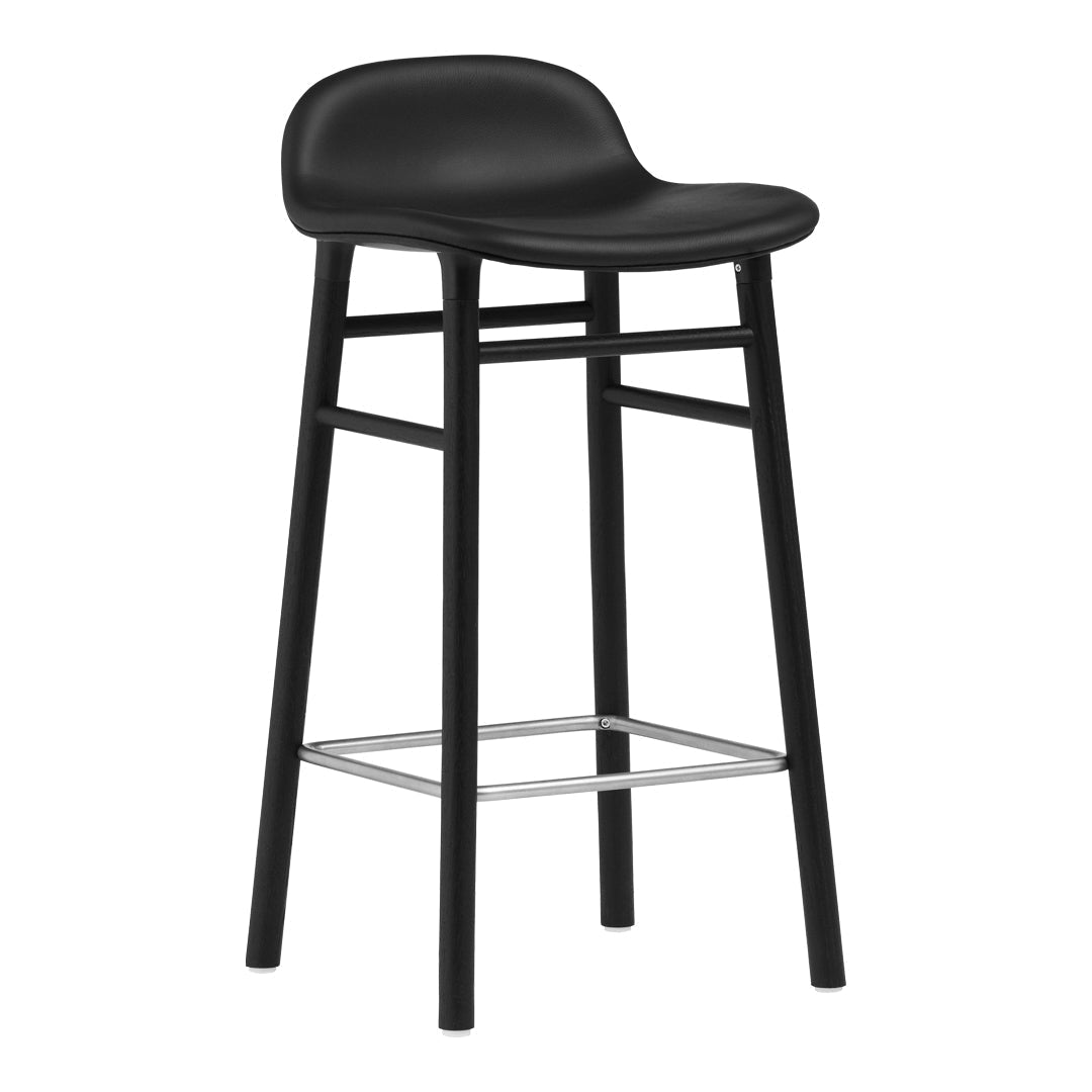 Modern Upholstered Counter Stool with Wooden Legs - Comfortable Bar Stool for Kitchen Island, Breakfast Nook & Home Decor