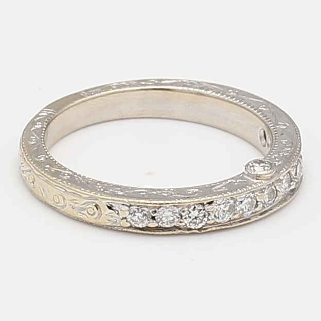 0.39 Carat Round Brilliant F SI1 Diamond Engagement Ring in 18K White Gold - Perfect for Proposals, Anniversaries & Wedding Bands