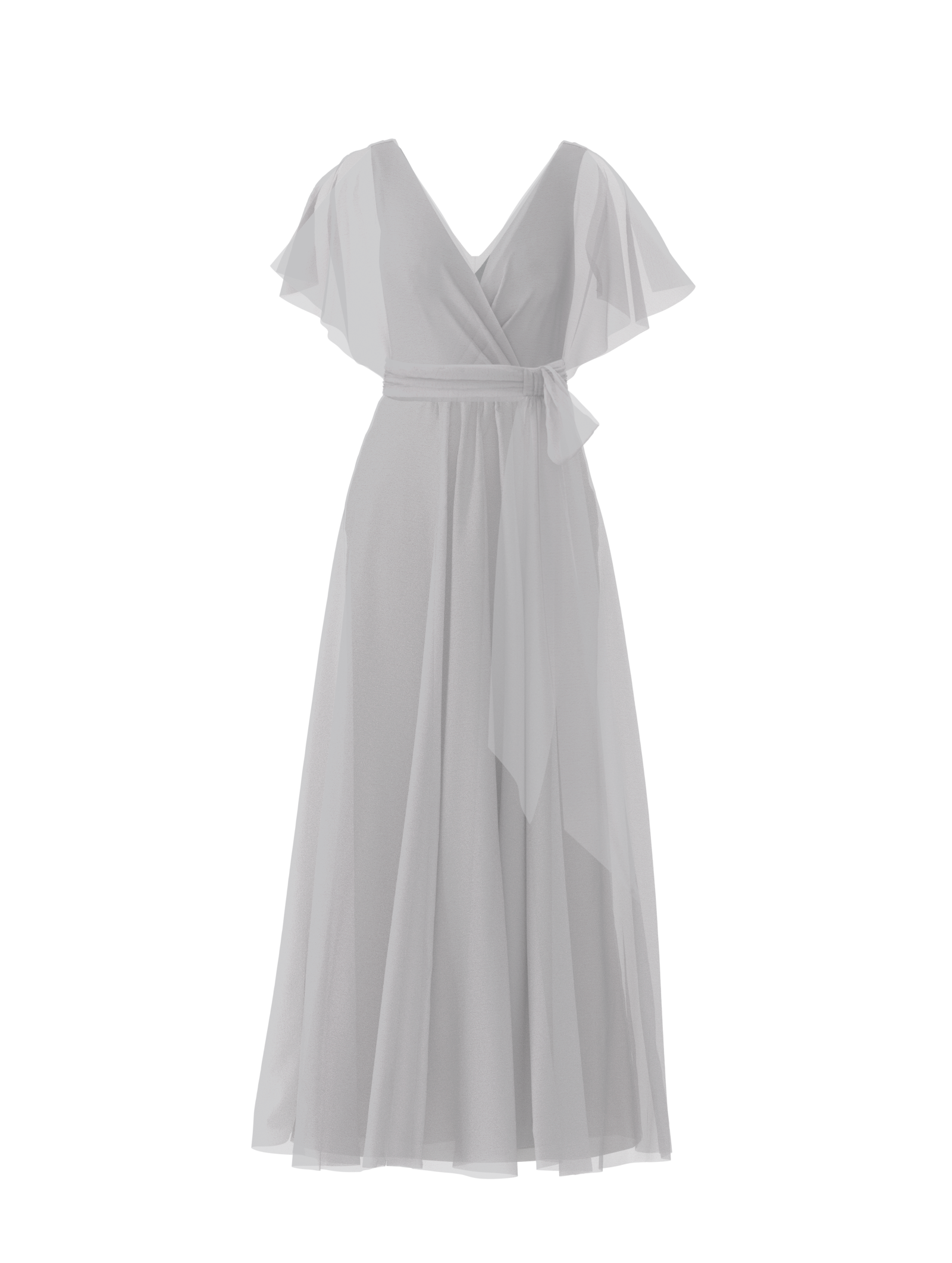Ava Bodice with Justine Skirt and Sash Belt in Platinum - Elegant Wedding Dress Set for Brides and Formal Occasions