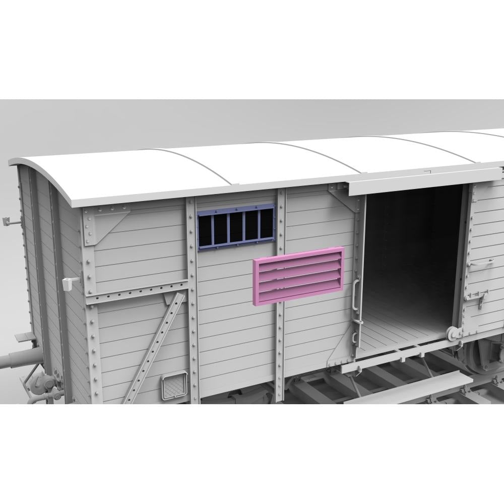 AK Interactive 35502 1/35 Scale German Railway Covered G10 Wagon Model Kit - Perfect for WWII Military Train Dioramas & Historical Model Railroad Displays