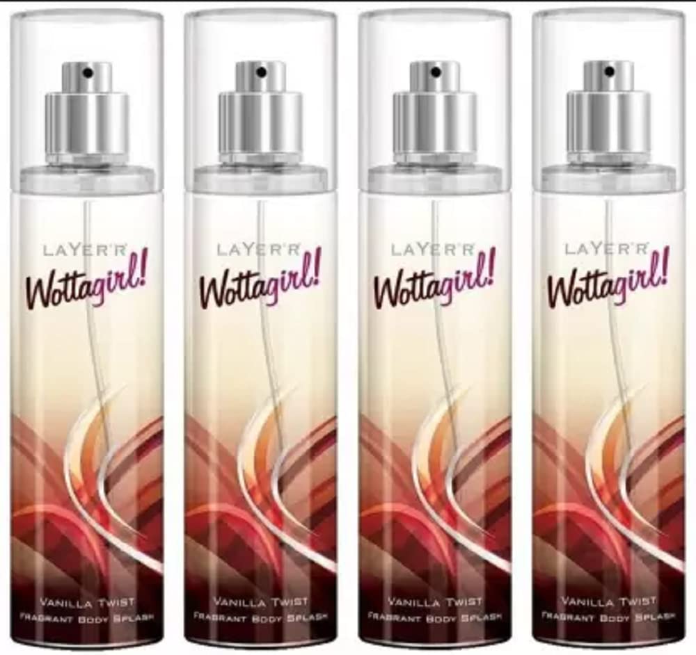 LAYER'R Vanilla Twist Fragrant Body Splash - 135ml x 4 Pack (540ml Total) | Women's Body Mist & Perfume Spray | Long Lasting Fresh Scent for Daily Use, Work, Gym & Special Occasions