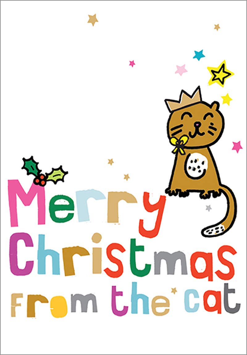 Royal Cat Christmas Card - Cute Holiday Greeting for Cat Lovers