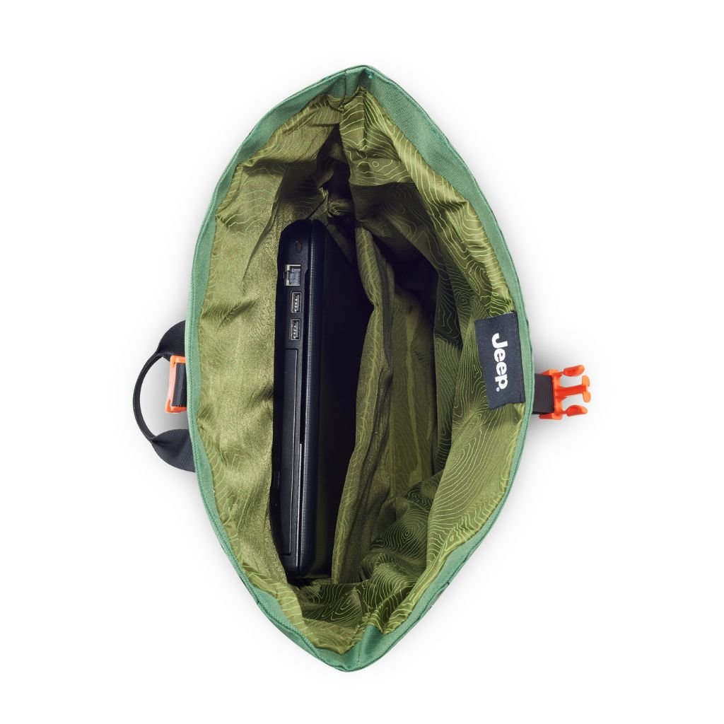 Jeep Rolltop 17 Inch Waterproof Laptop Backpack for Men & Women - Durable Green Travel Backpack for Work, School & Outdoor Adventures