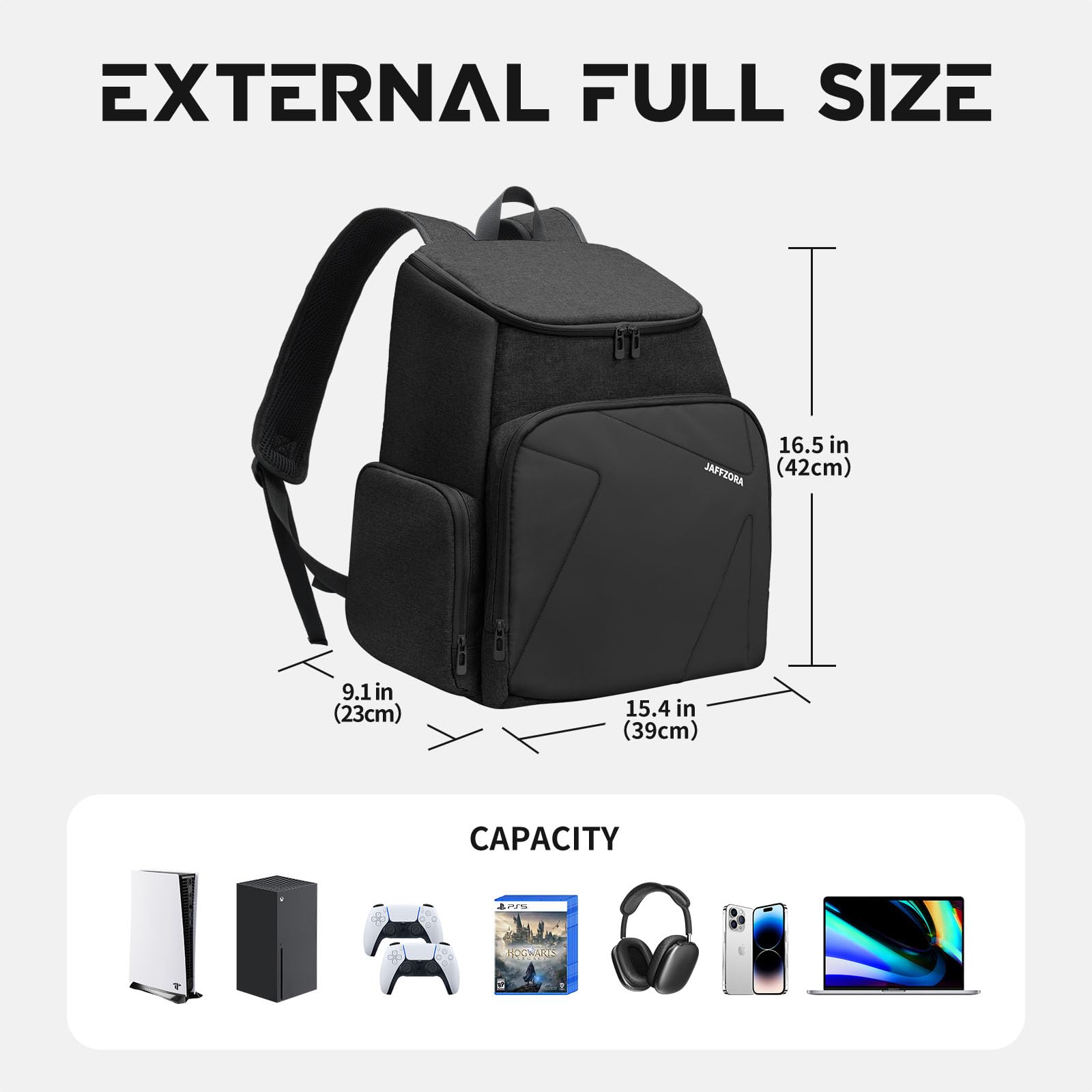 PS5/PS4/Xbox One Travel Backpack - Waterproof Gaming Laptop Bag with Padded Compartment for 15.6