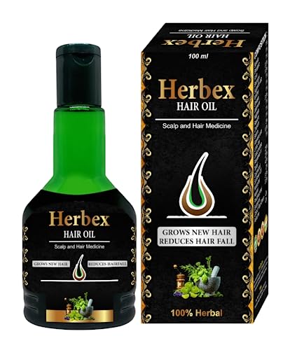 D'Herb Herbal Herbex Hair Oil for Men & Women - Reduces Hair Fall & Dandruff, Promotes Hair Growth - 100ml | Natural Hair Care Solution for Thicker, Healthier Hair at Home & Salon