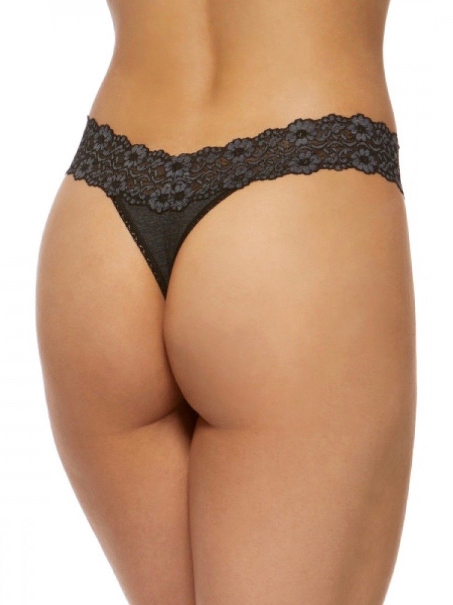Hanky Panky Heather Jersey Rise Thong - Ultra Soft Stretch Cotton Underwear for Women | Perfect for Everyday Wear, Yoga & Lounge