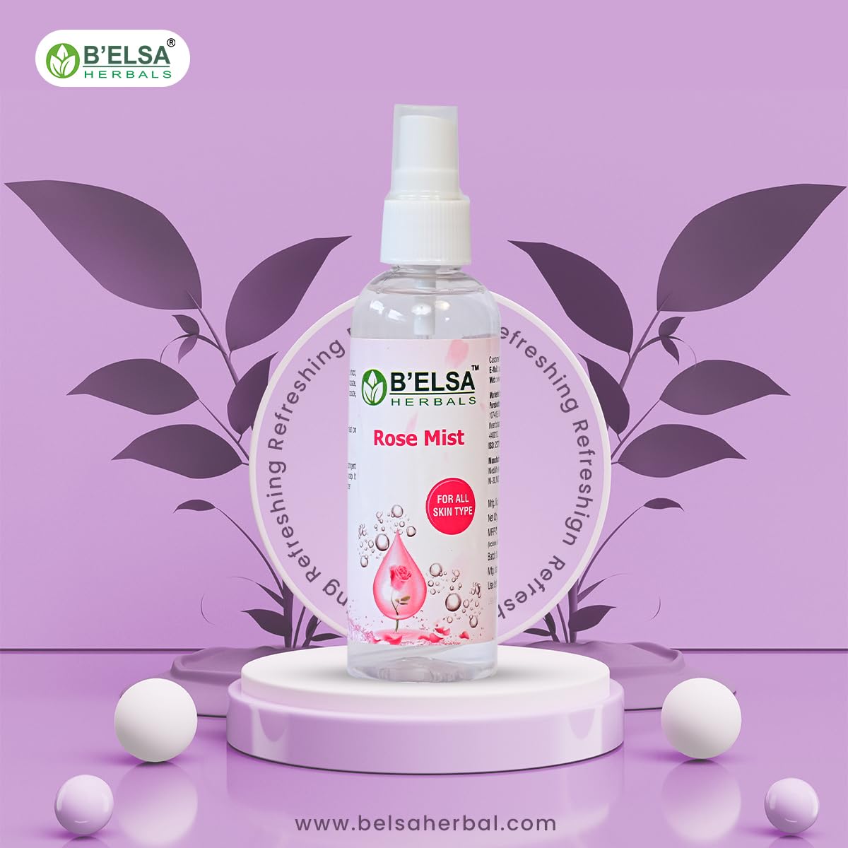 Rose Mist Facial Spray - Hydrating & Refreshing Set of 3 | Travel Size, Makeup Setting & Skin Care for Dry Skin