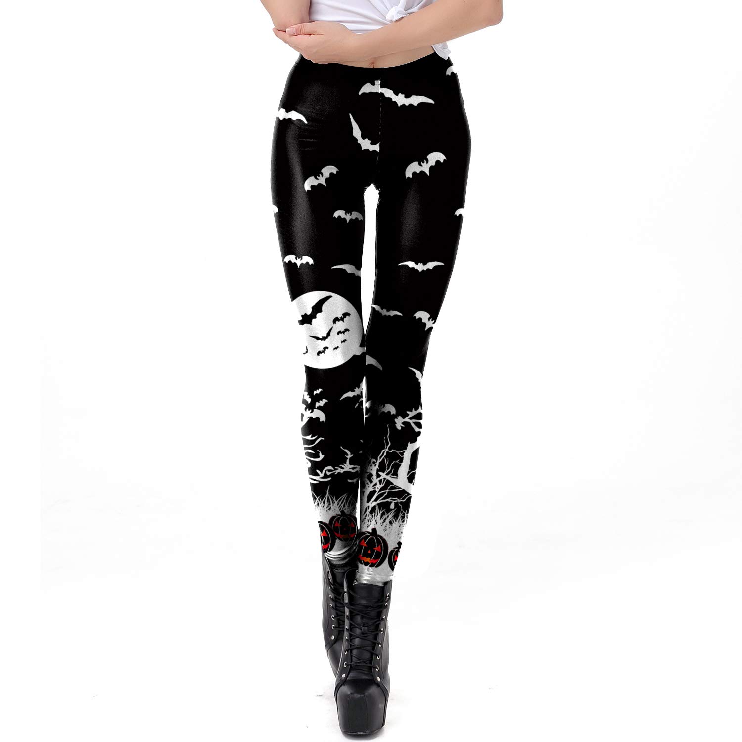 Women's Halloween Leggings - Trendy High Waist Printed Stretchy Workout Tights for Yoga, Running & Costume Parties | Fun Holiday Fashion