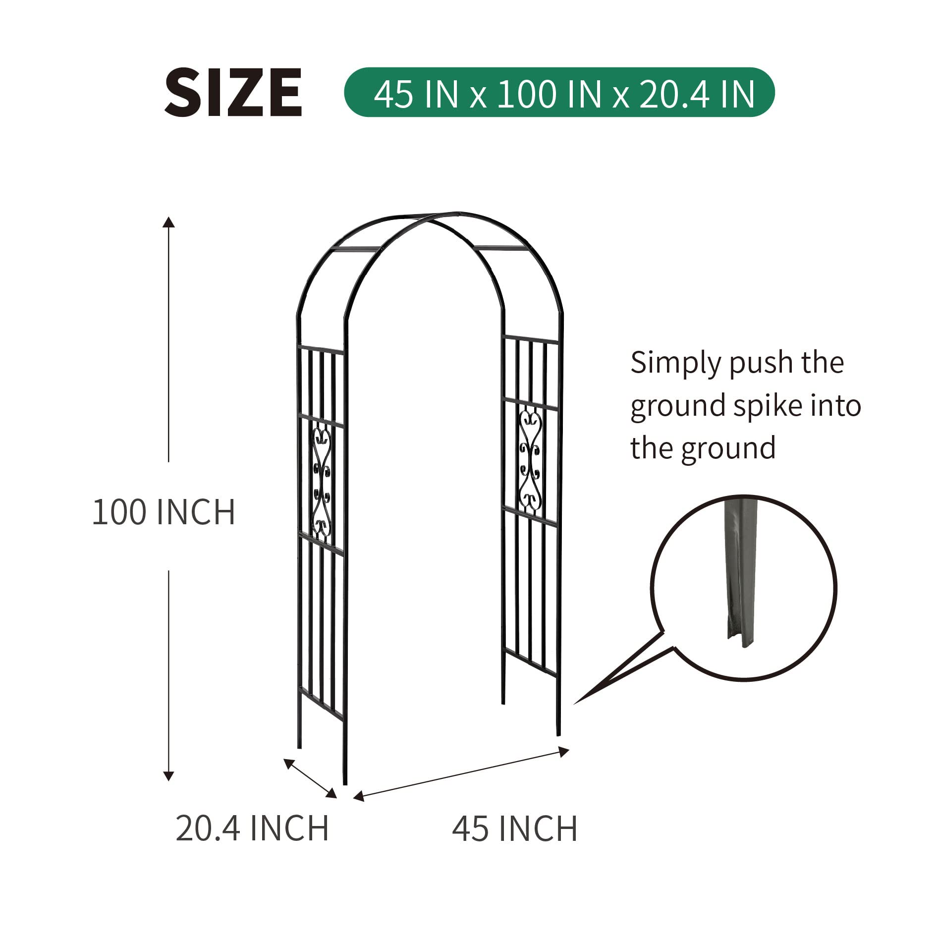 Metal Garden Arch Arbor - Curved Iron Trellis for Climbing Plants, Outdoor Wedding & Ceremony Decor - Perfect for Vine Support, Backyard Landscaping & Romantic Events