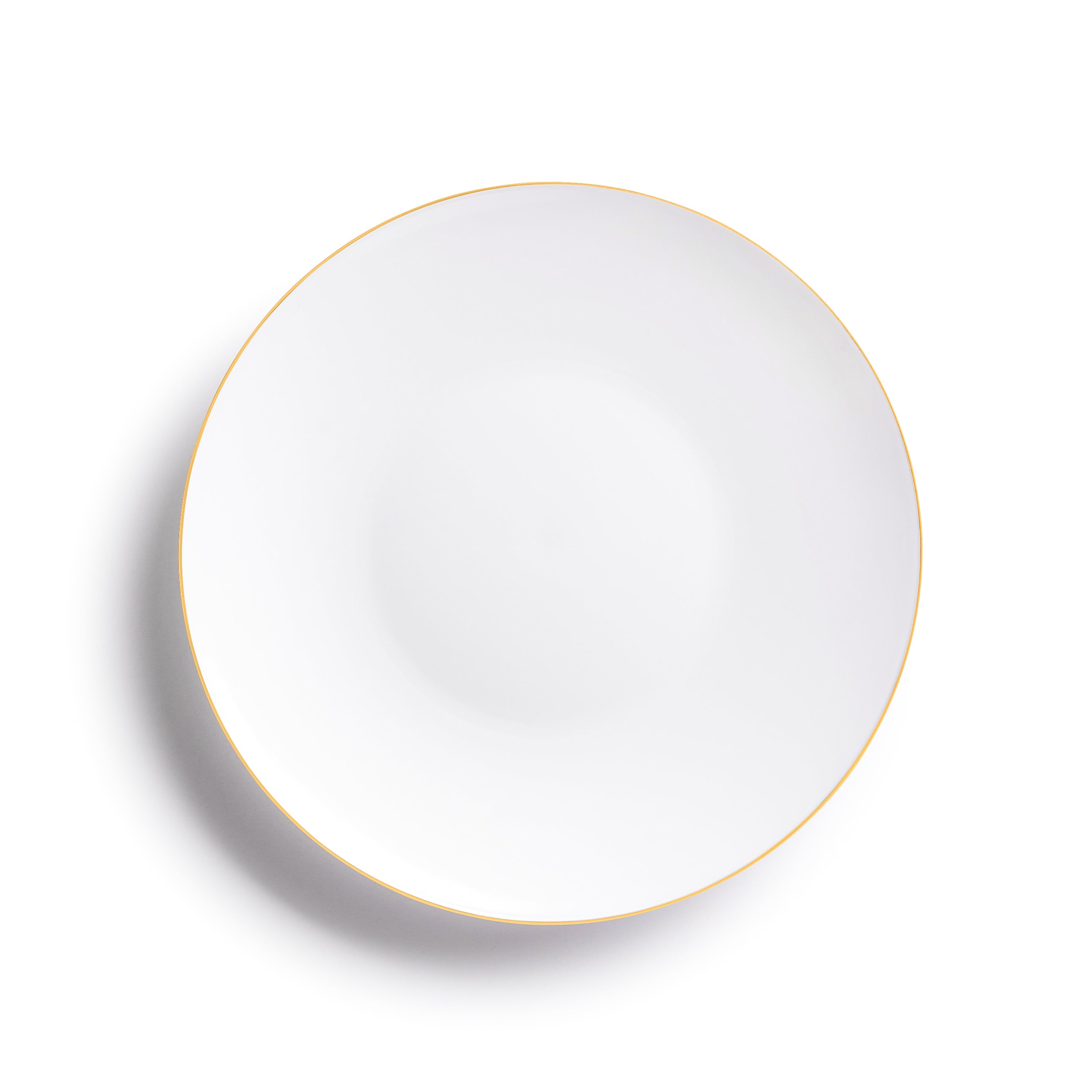 Elegant White & Gold Round Plastic Plates - 10 Inch Disposable Dinnerware for Parties, Weddings & Events - Durable & Stylish Tableware for Home, Catering & Outdoor Gatherings