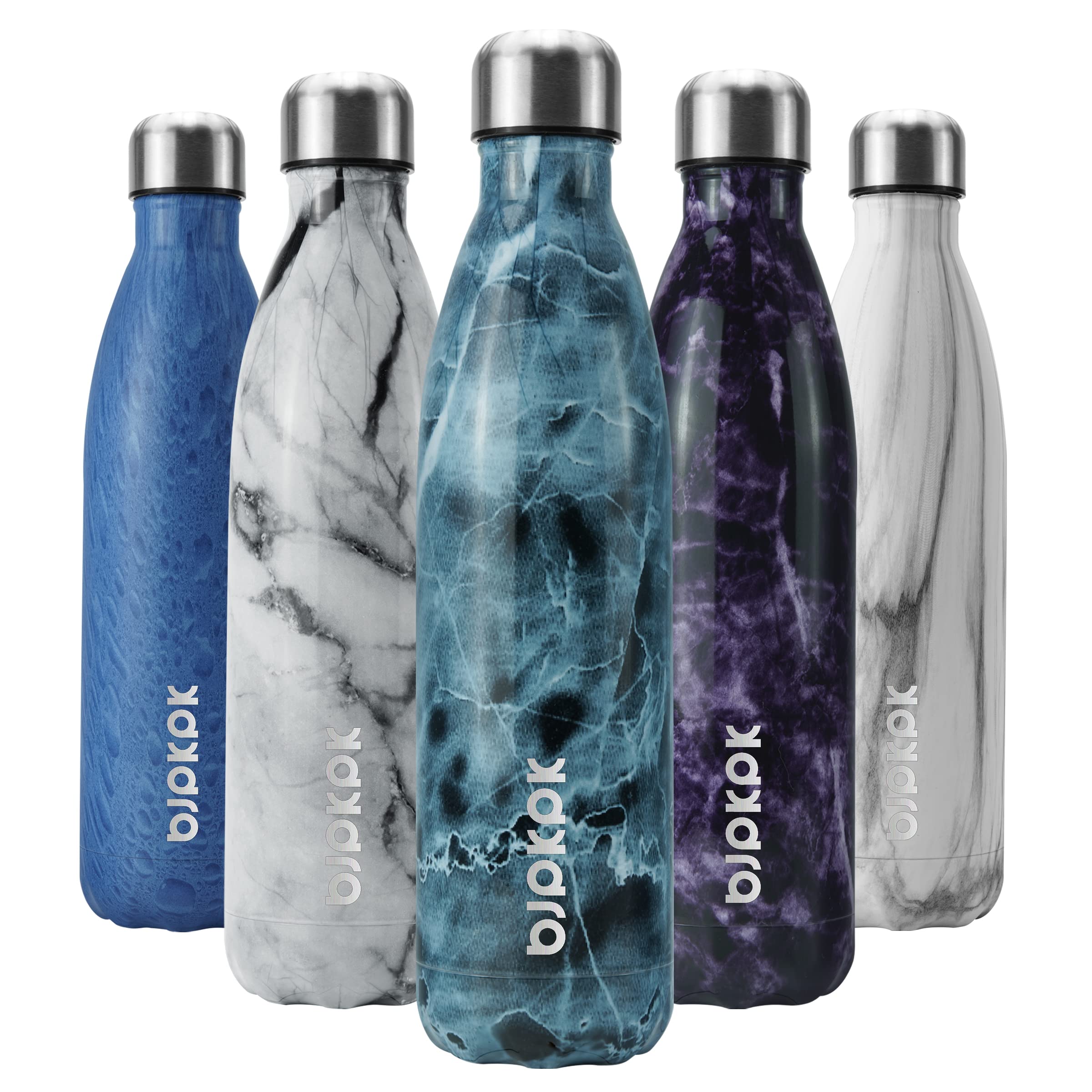 **BJPKPK 25oz Insulated Stainless Steel Water Bottle - Keeps Drinks Cold for 24 Hours & Hot for 12 Hours - Marble Ocean Design - Perfect for Gym, Hiking, Travel & Outdoor Activities**